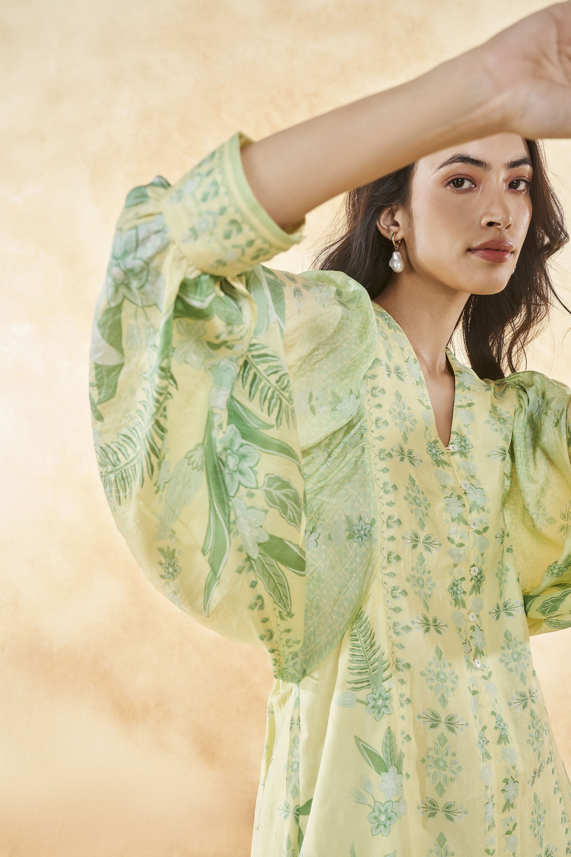 Emaline Silk Dress Yellow