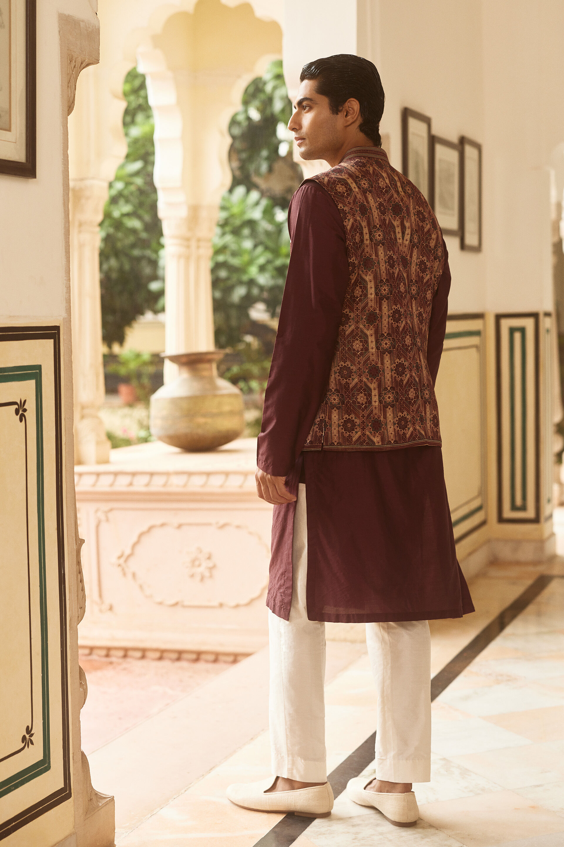 Ranjan Nehru Jacket - Maroon