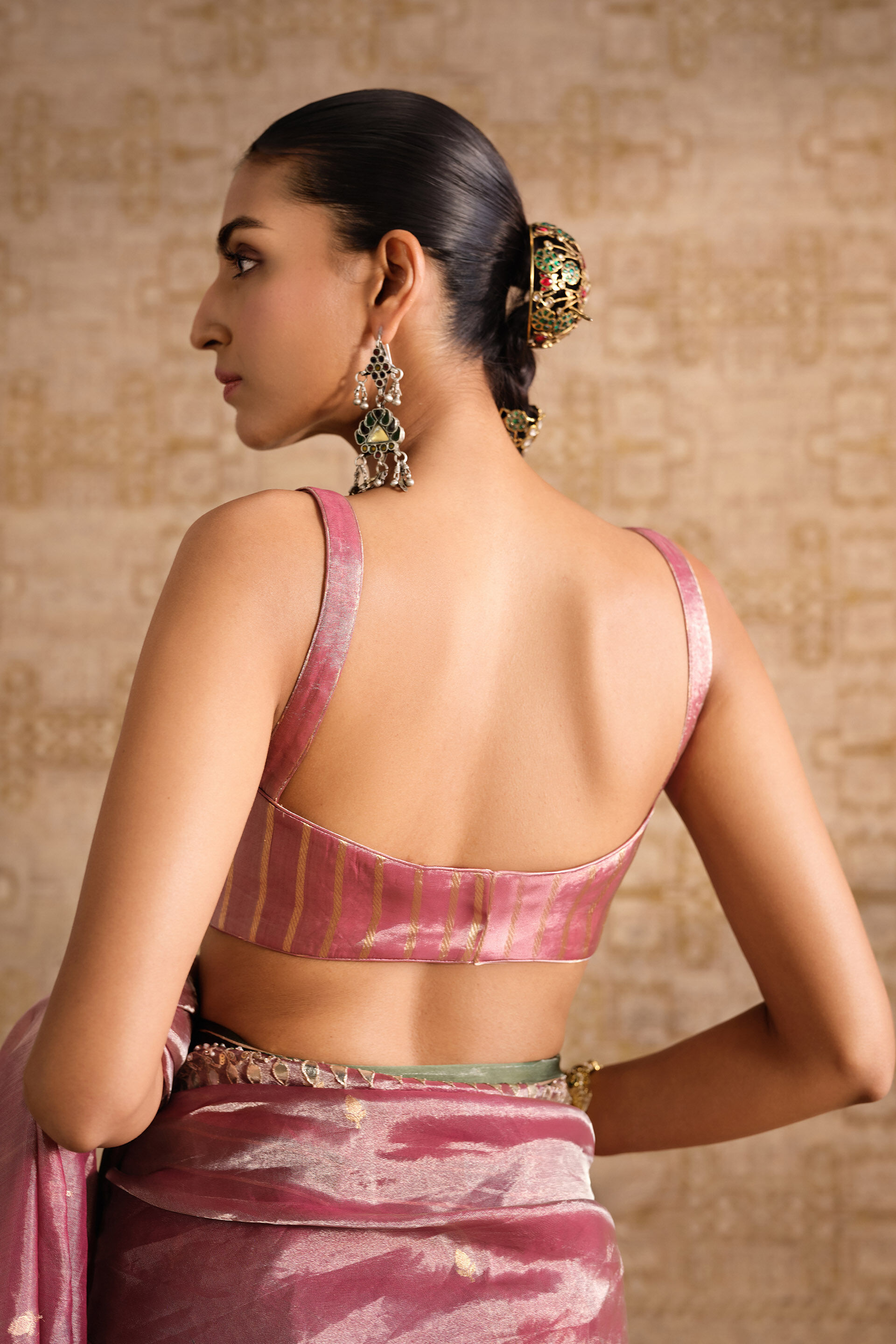 Anusrava Handwoven Benarasi Silk Saree - Blush, Blush, image 6