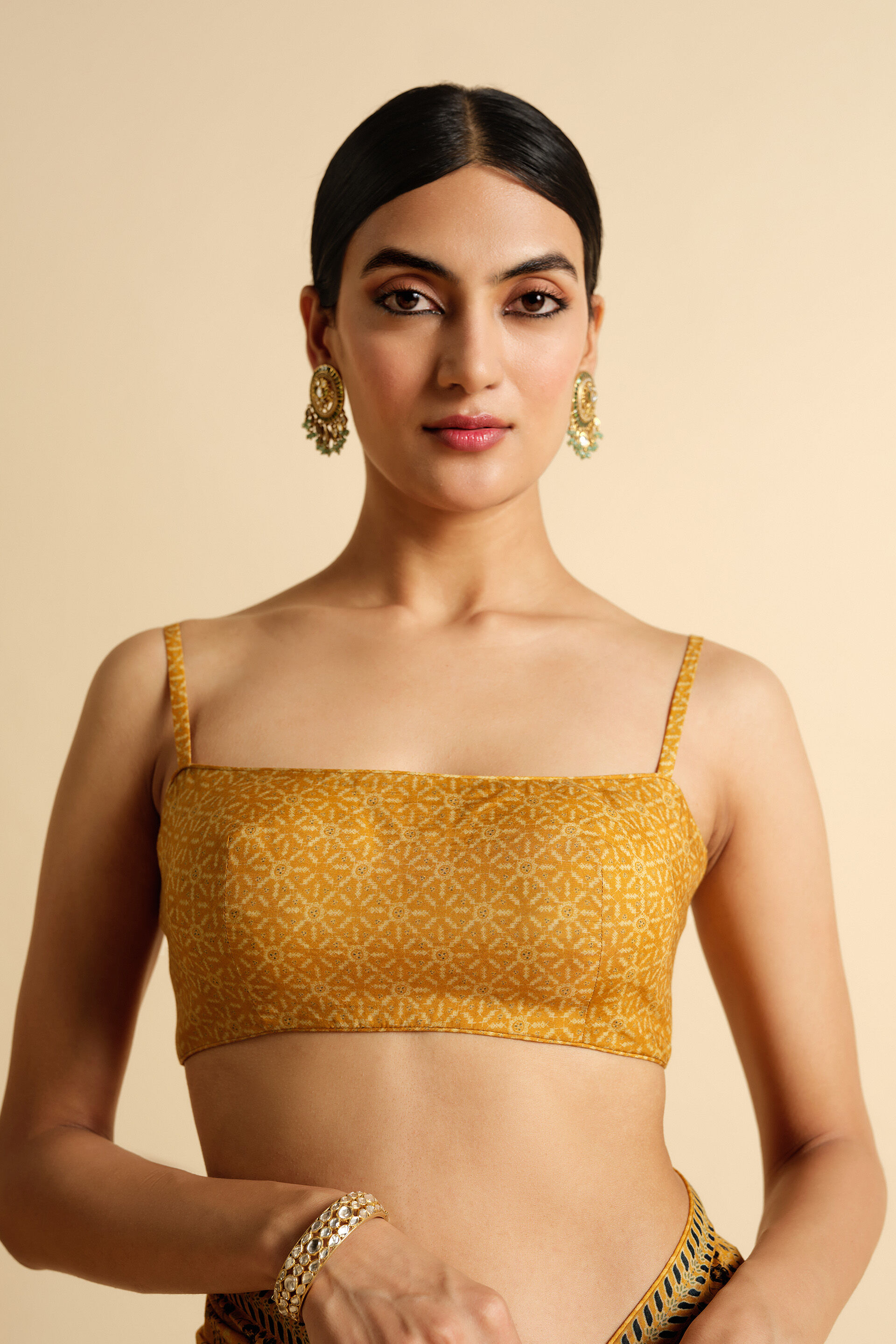 Amberlyn Sequin Saree - Yellow, Yellow, image 4