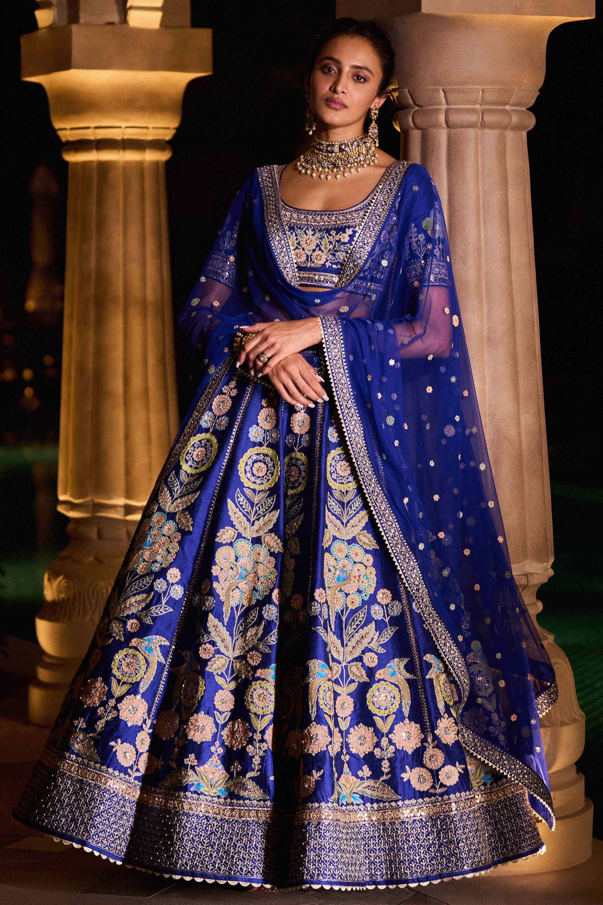 Anita dongre blue lehenga sales