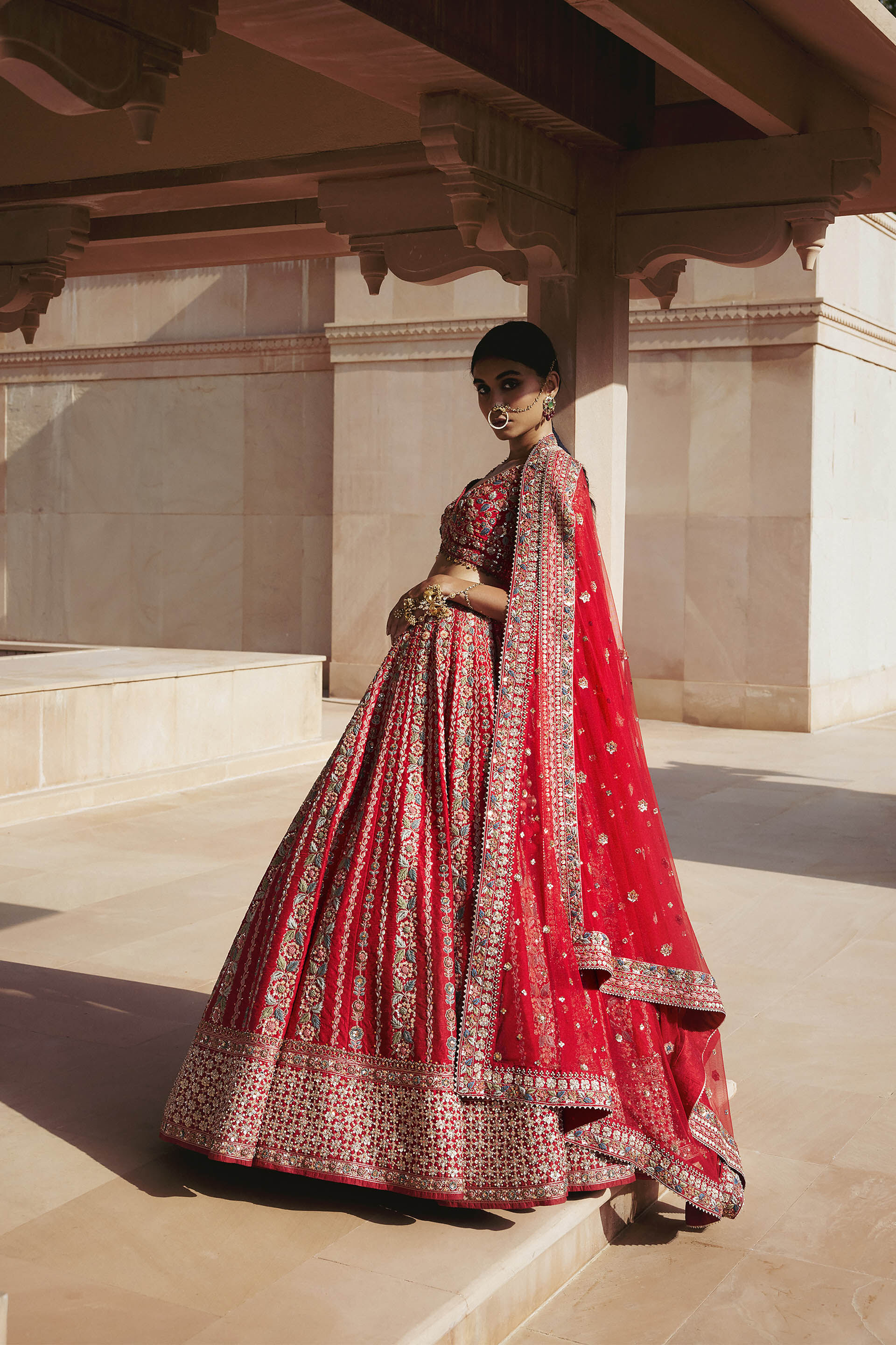 Bridal lehenga gota store patti