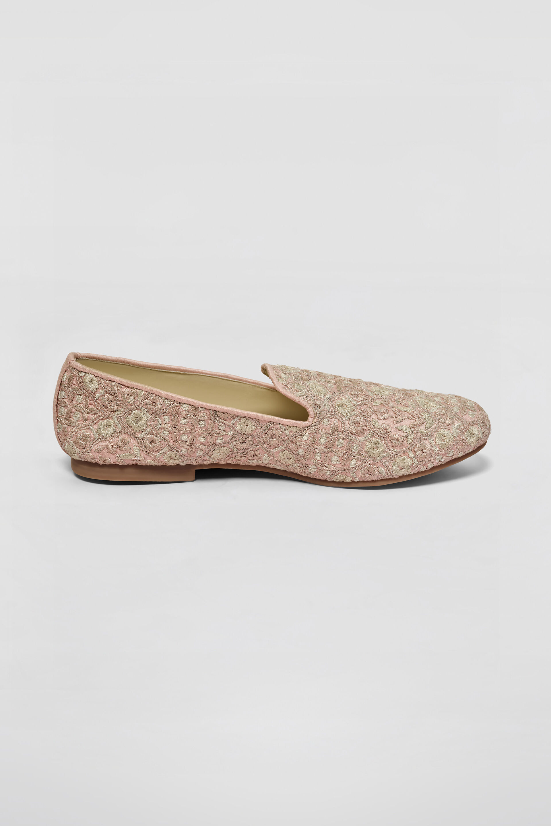 Kaif Embroidered Silk Mojris - Blush, Blush, image 3