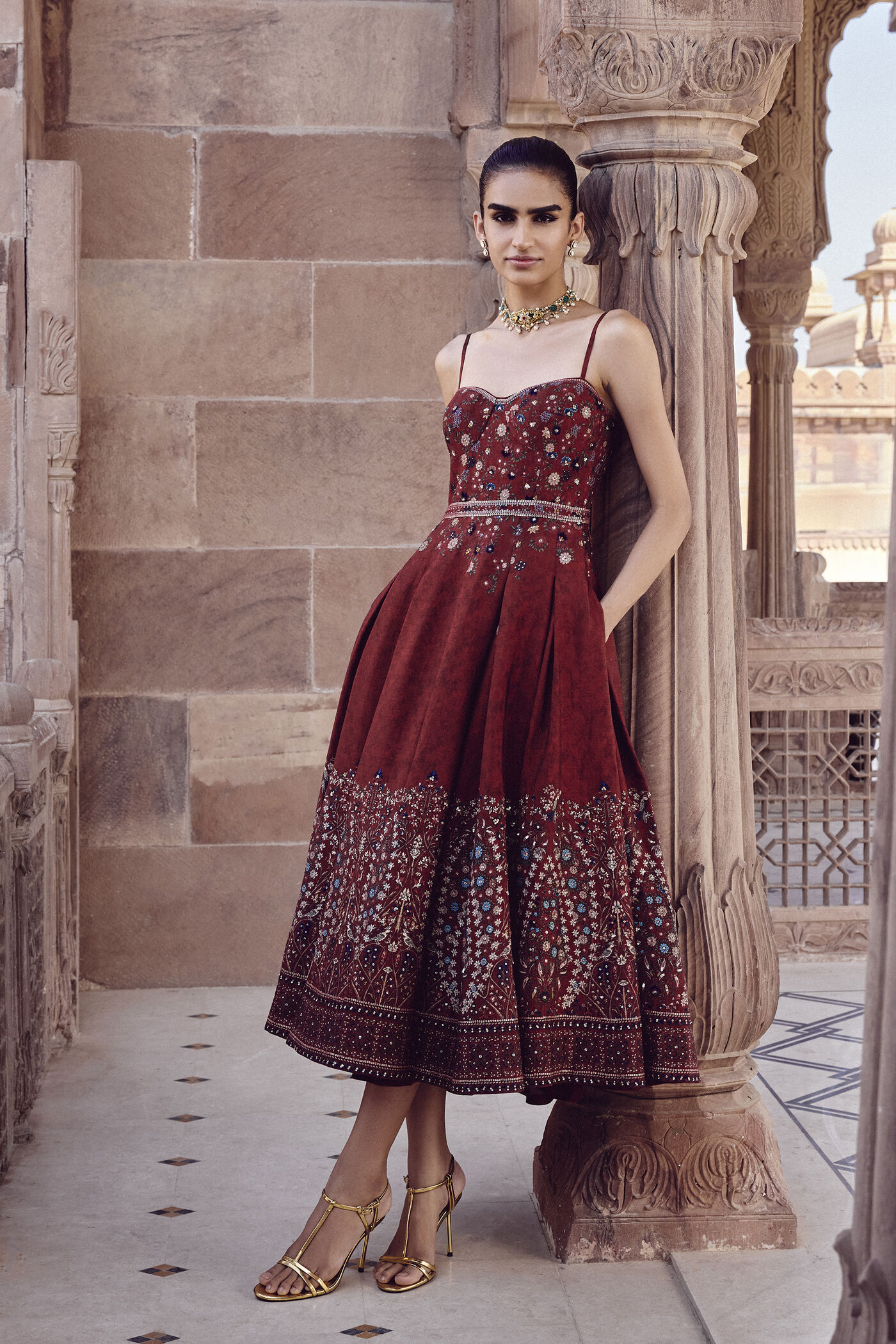 Buy Designer Amalaka Silk Dress - Deep Red Online for Women from Anita Dongre F25AS4_REDD Buy Designer Amalaka Silk Dress - Deep Red Online for Women from Anita Dongre F25AS4_REDD