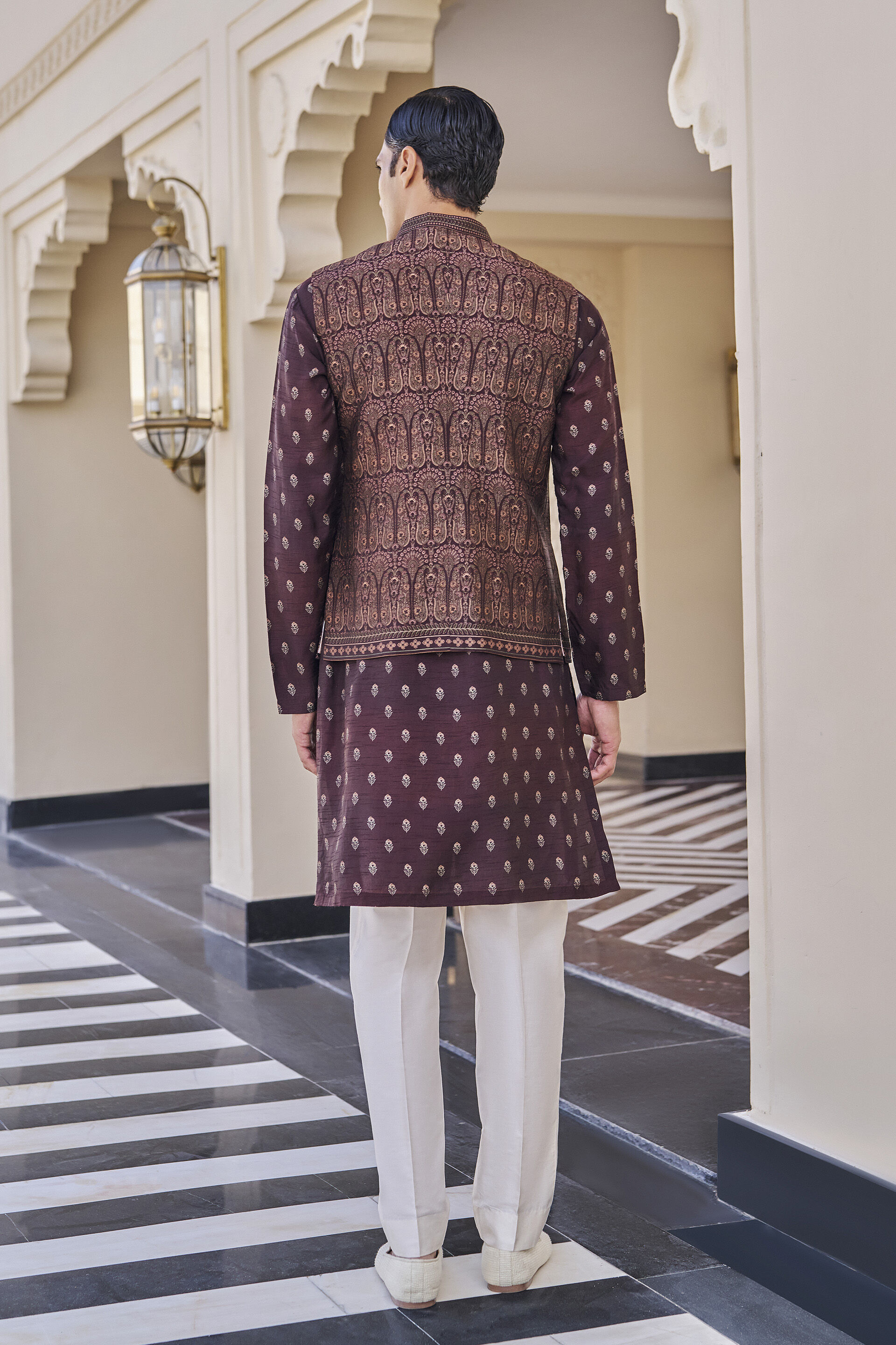 Ronav Wine Nehru Jacket, Wine, image 2
