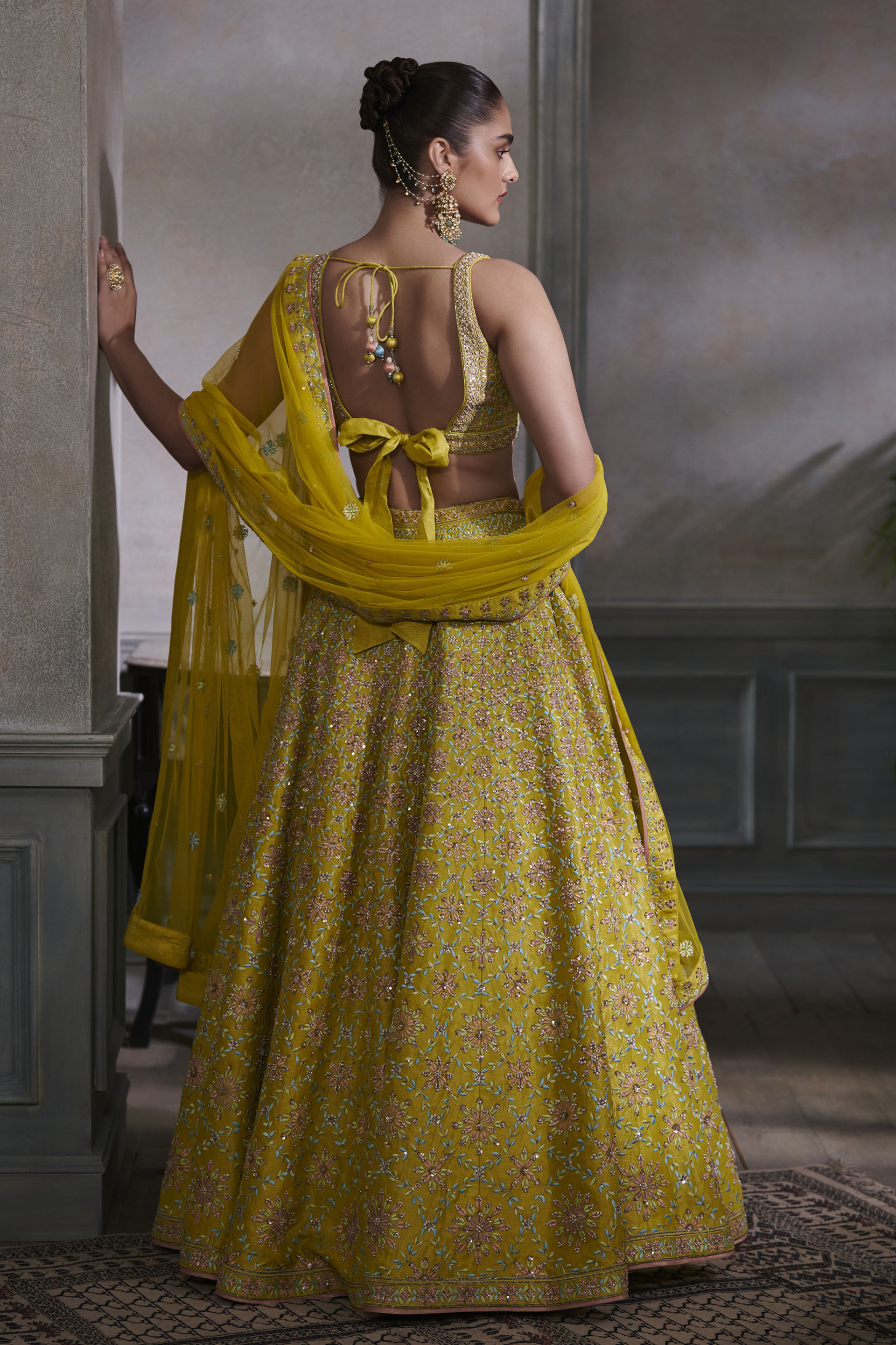 Dharvi Lehenga Set - Lime, Lime, image 3