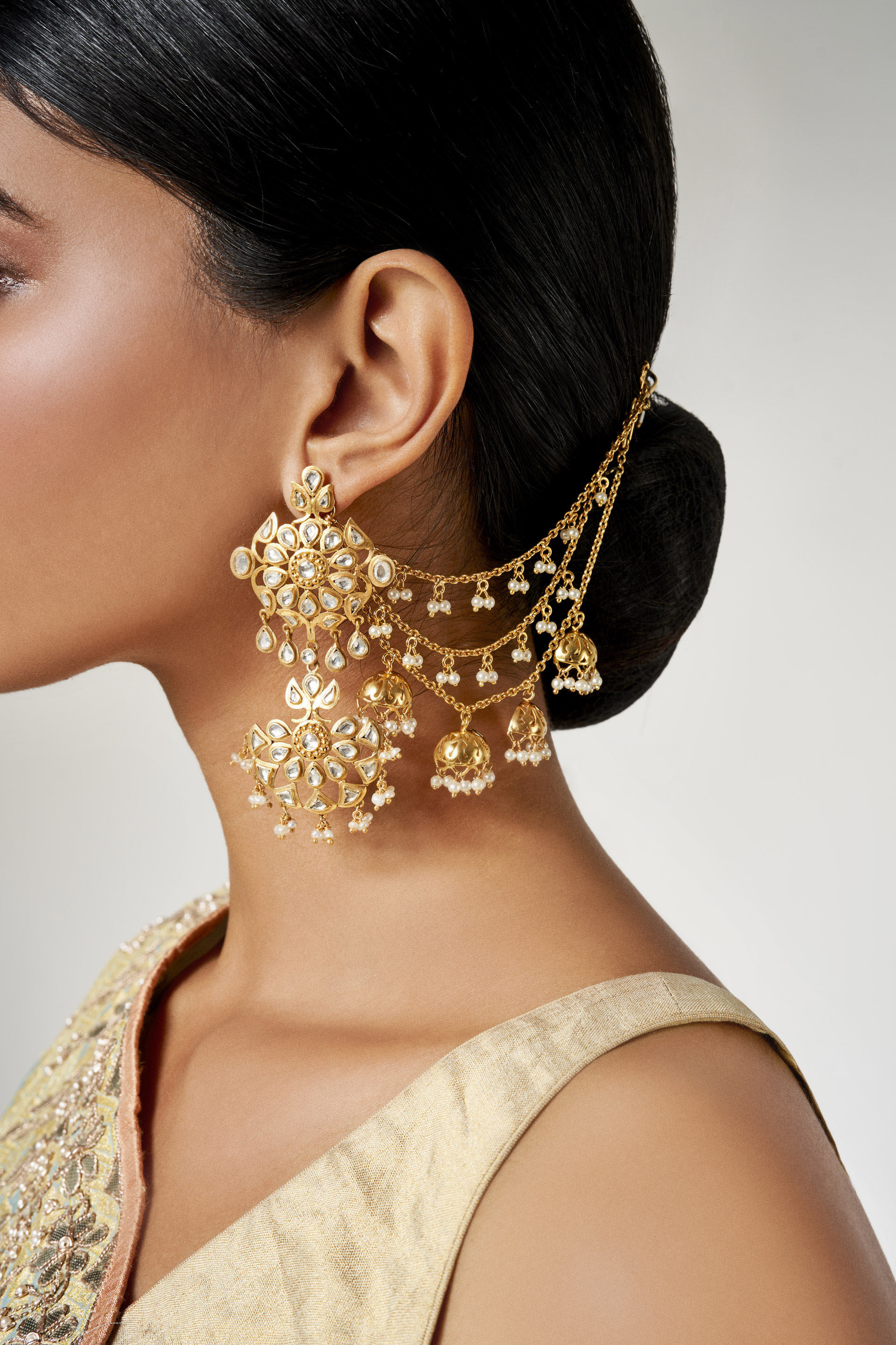 Half Jhumki Ear Chain