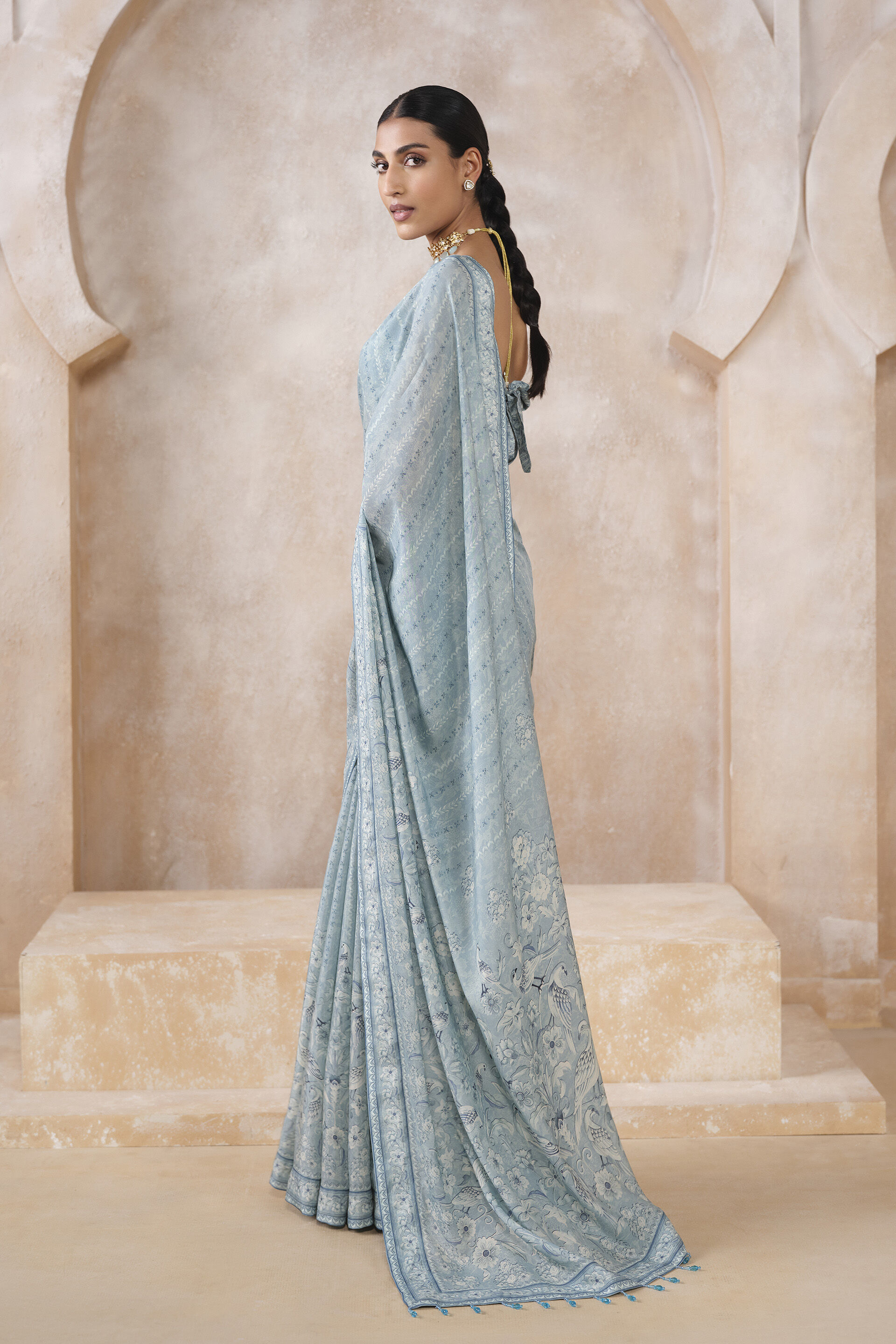 Elazar Saree - Blue, Blue, image 4