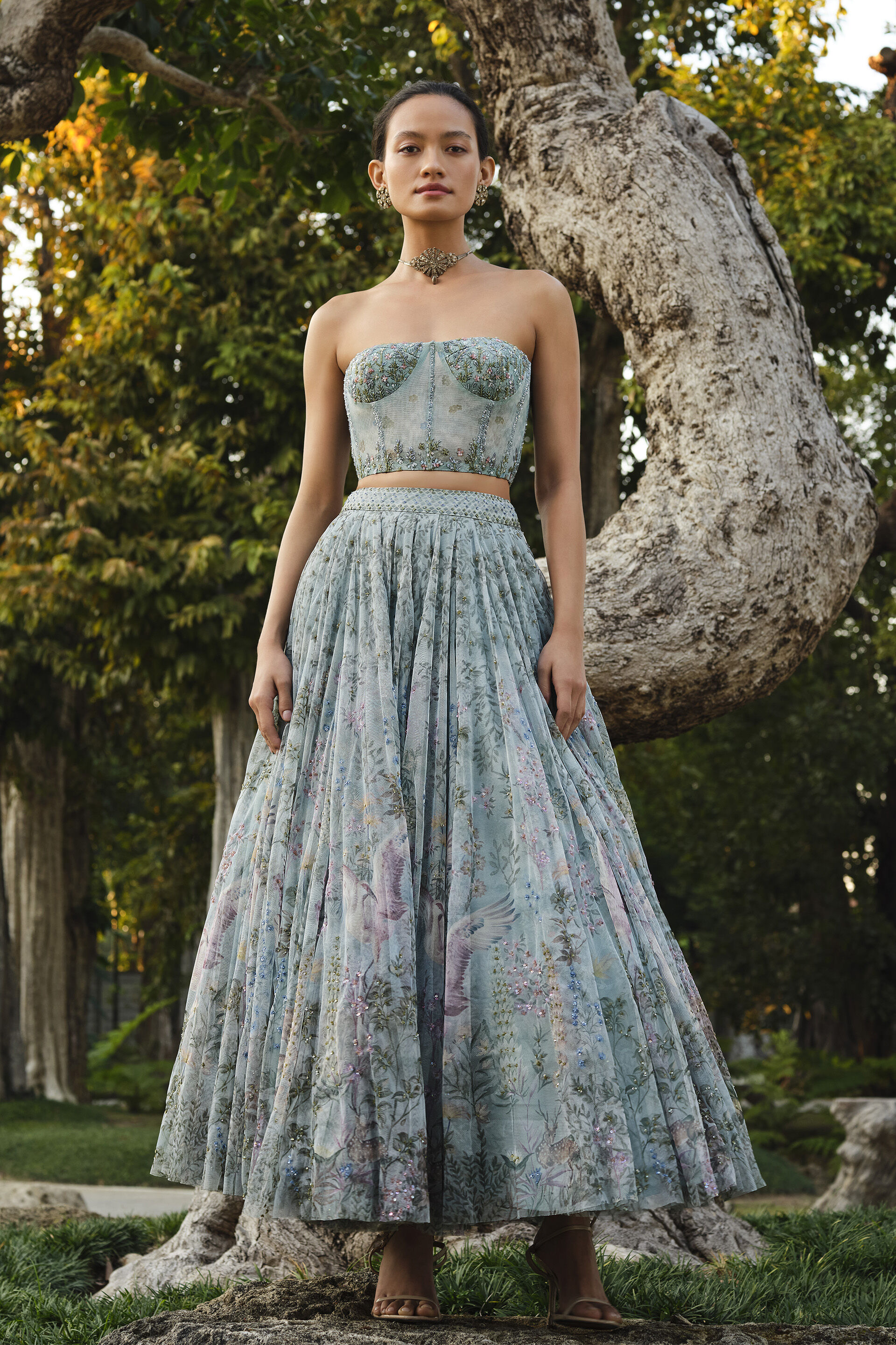 Belinay Skirt Set - Blue