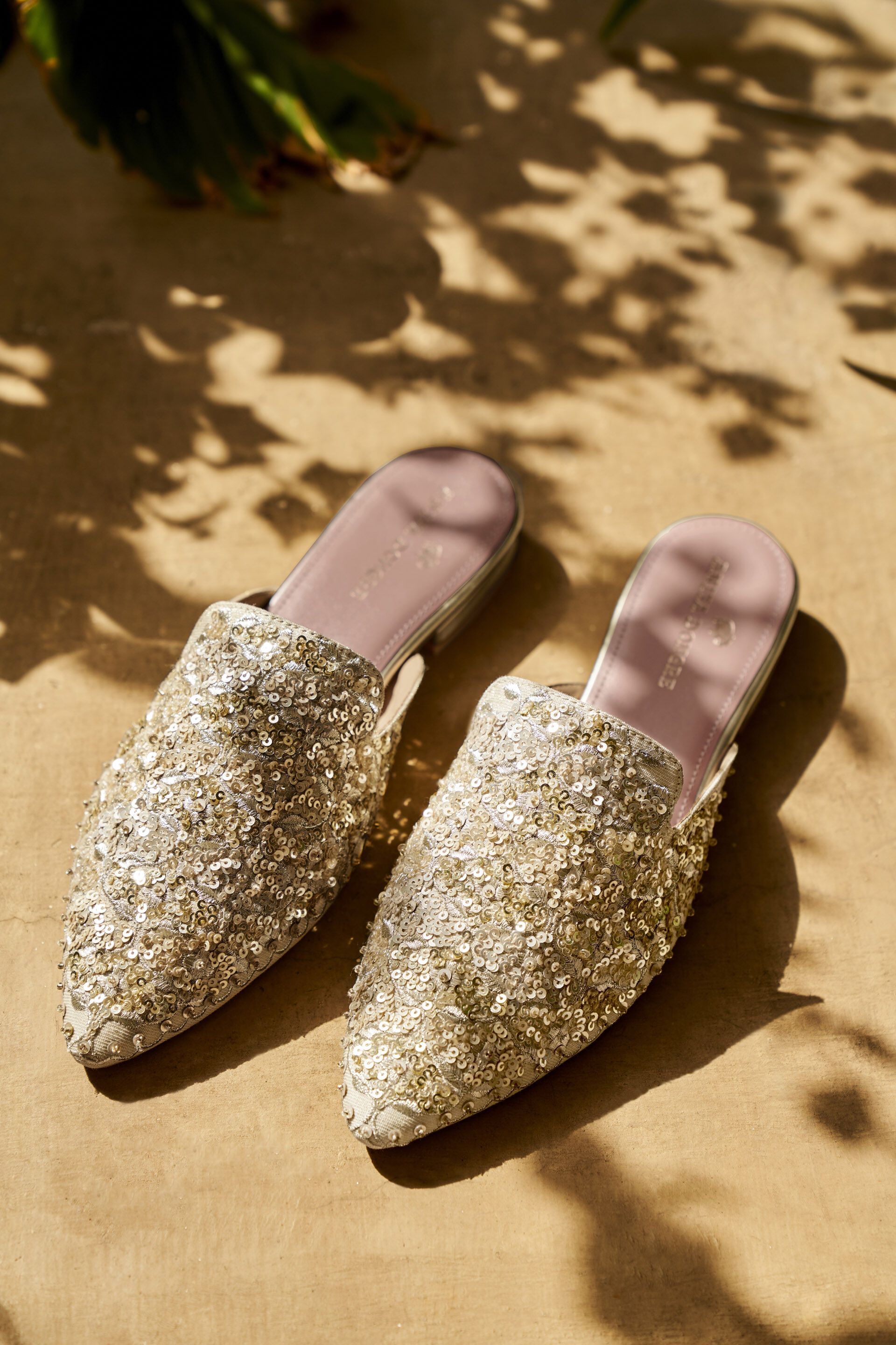Buy Golden Bloom Mules Gold for Women Online from Anita Dongre