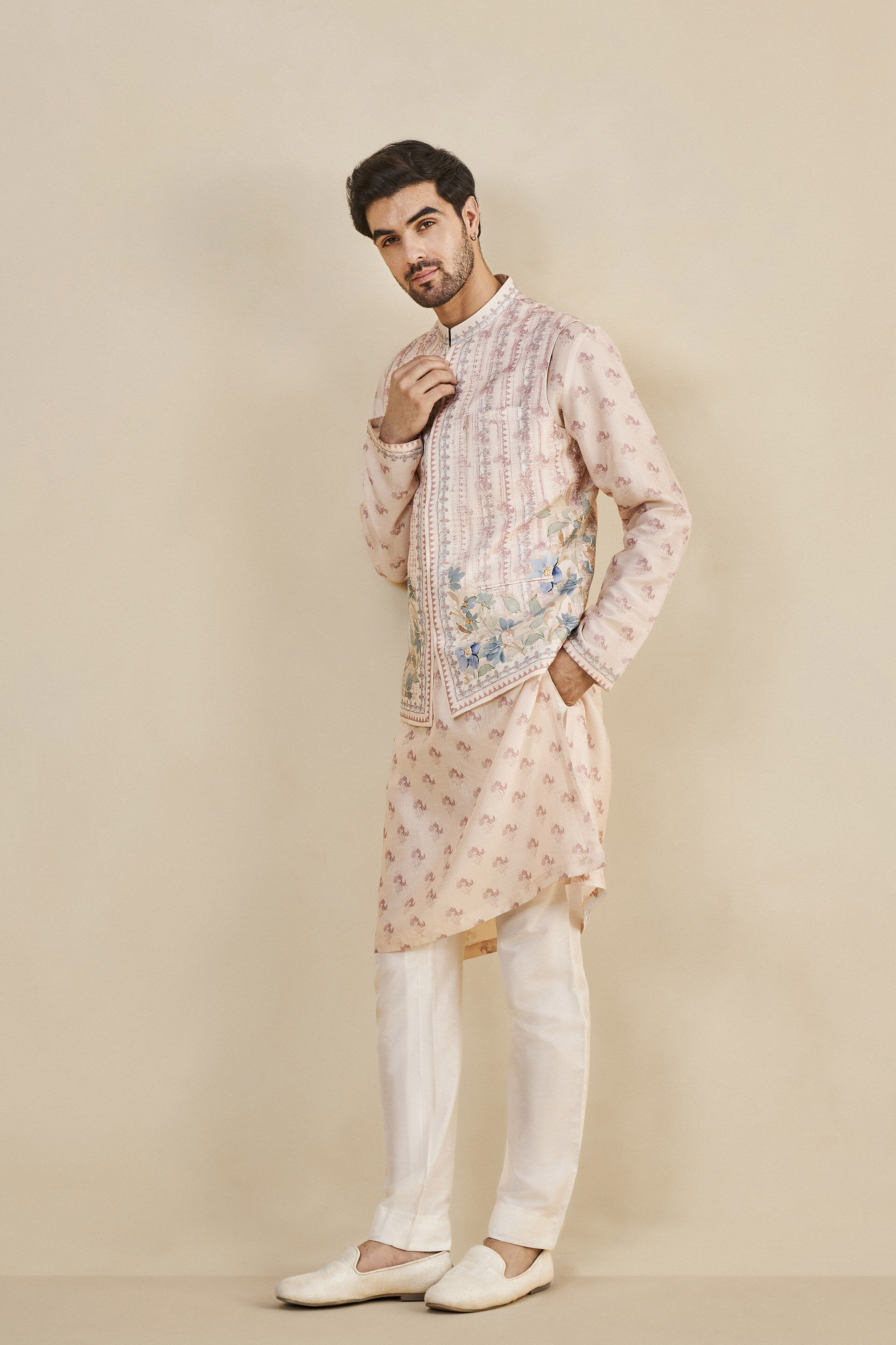 Rohak Nehru Jacket - Salmon, Salmon, image 2