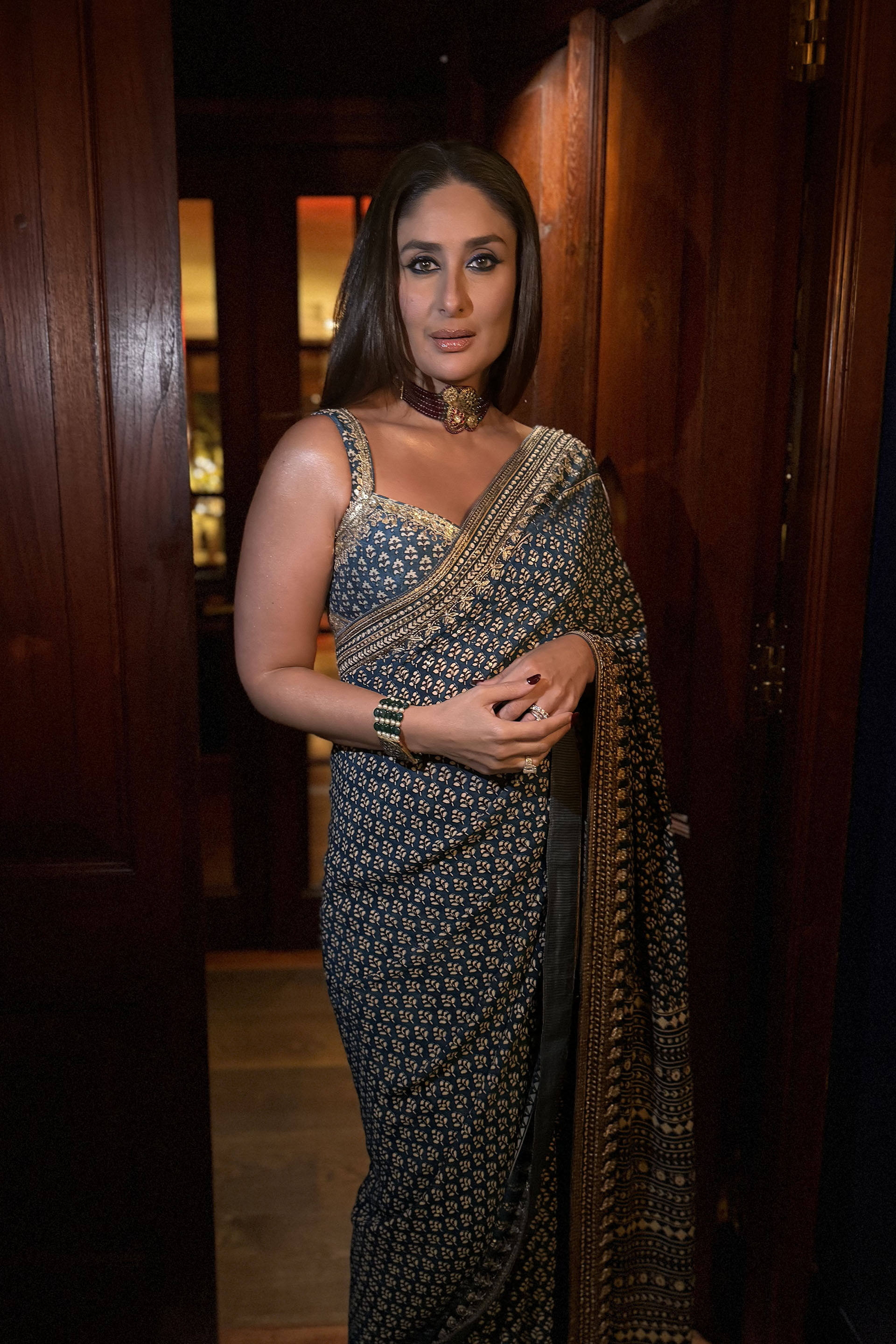 Arvia Printed Georgette Saree - Blue, , image 4