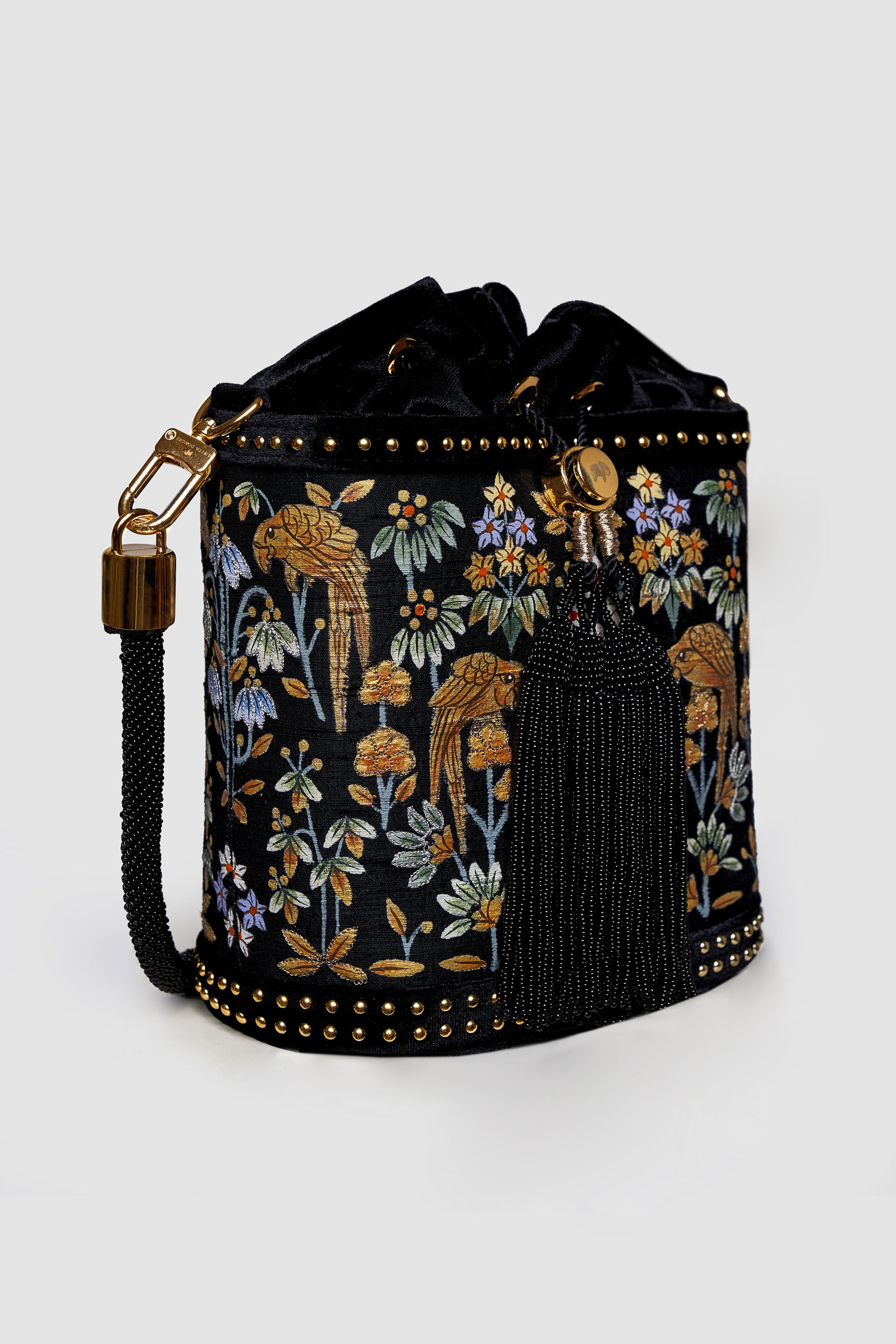 Pichhwai Bucket Bag - Nightingale Black, Black, image 2