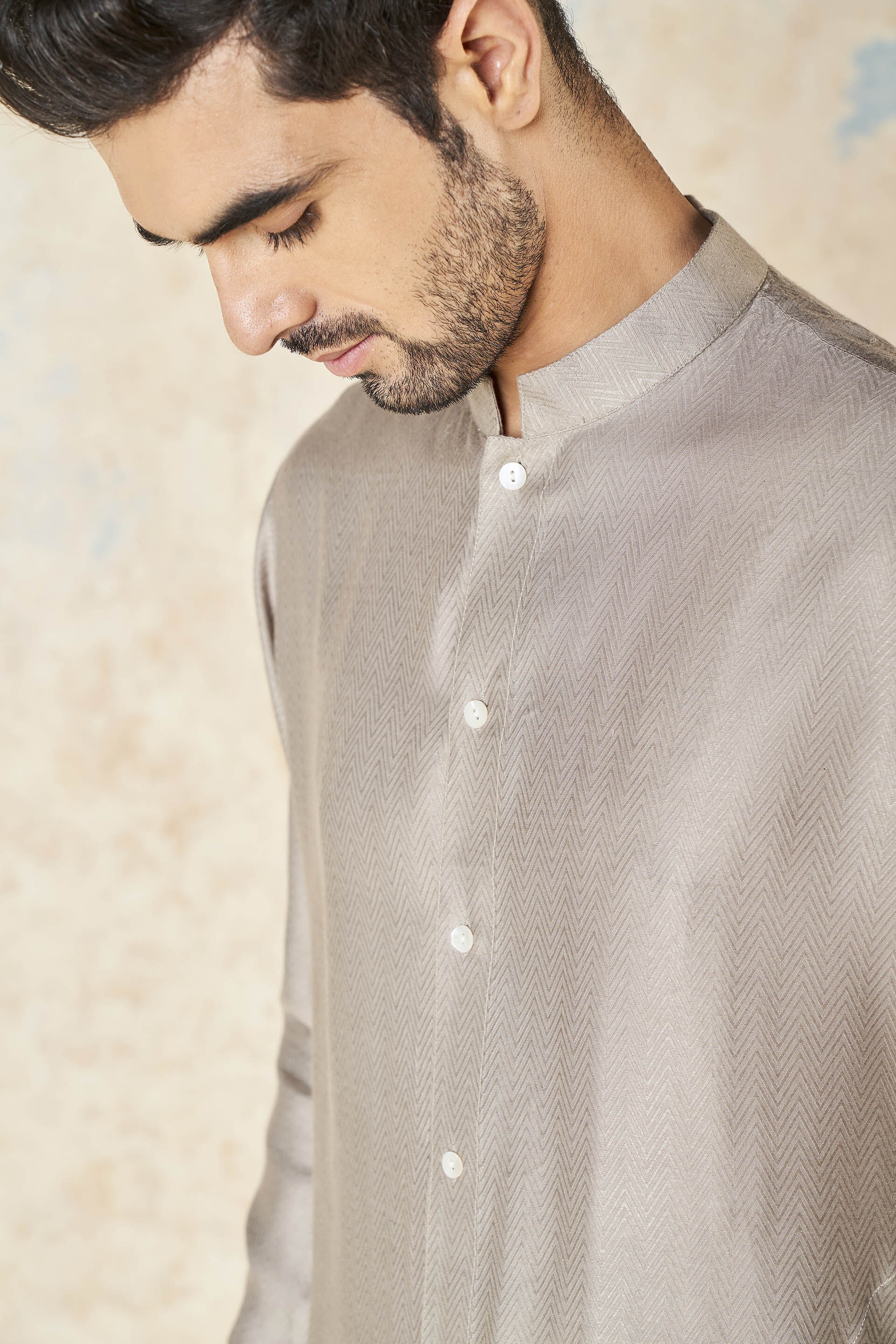 Sazil Silk Kurta - Grey, Grey, image 5