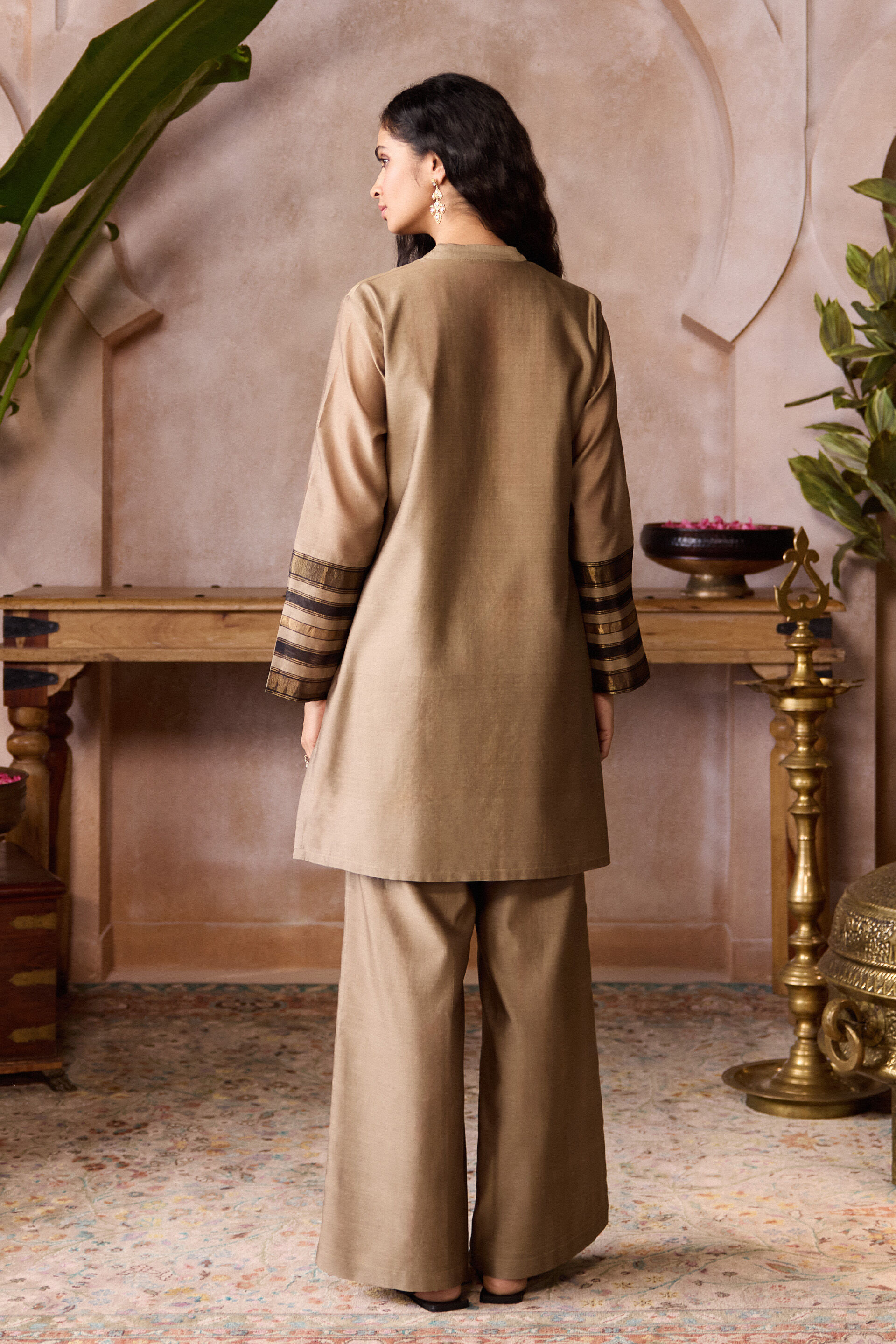 Glyn Handwoven Maheshwari Co-ord - Gold