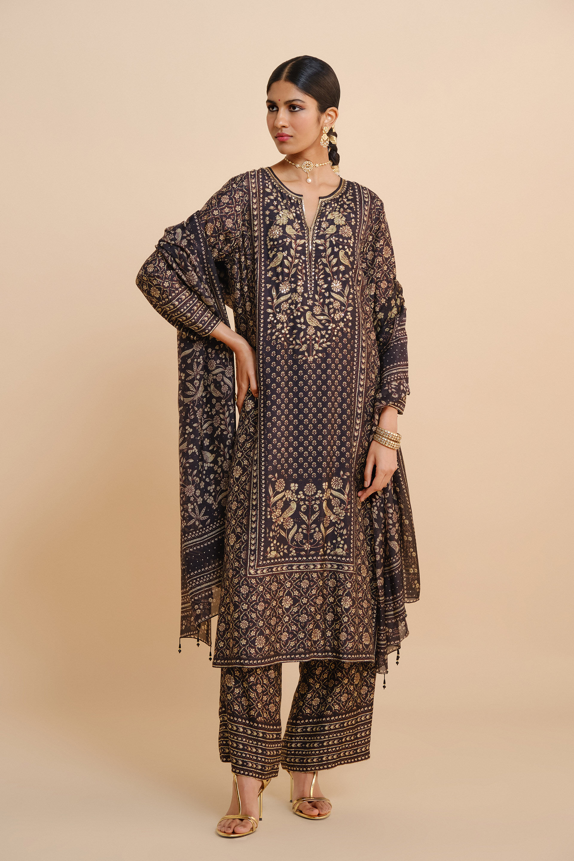 Gwylan Kurta Set - Black