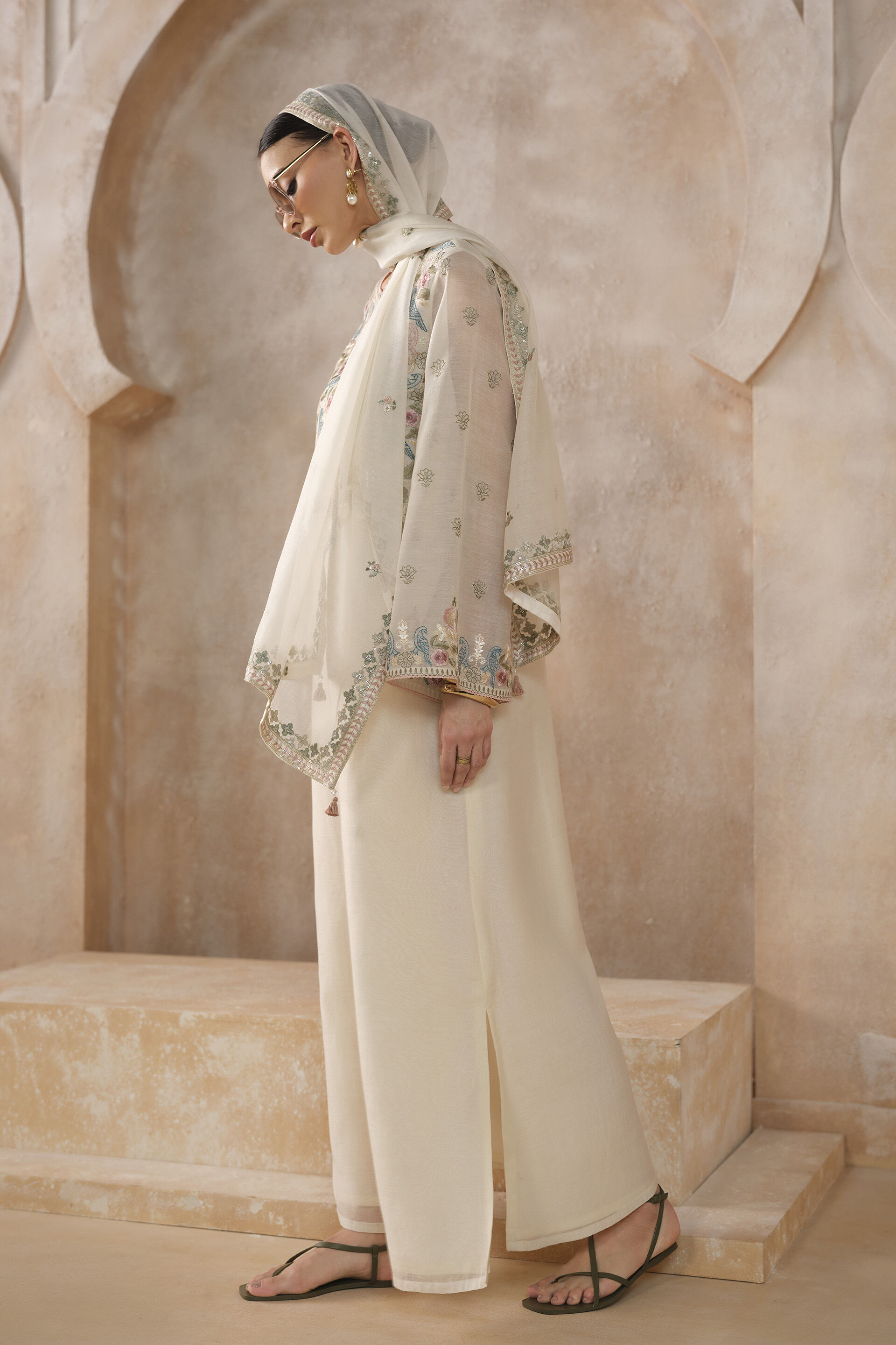 Seyoum Embroidered Mul Kaftan - Natural, Natural, image 4