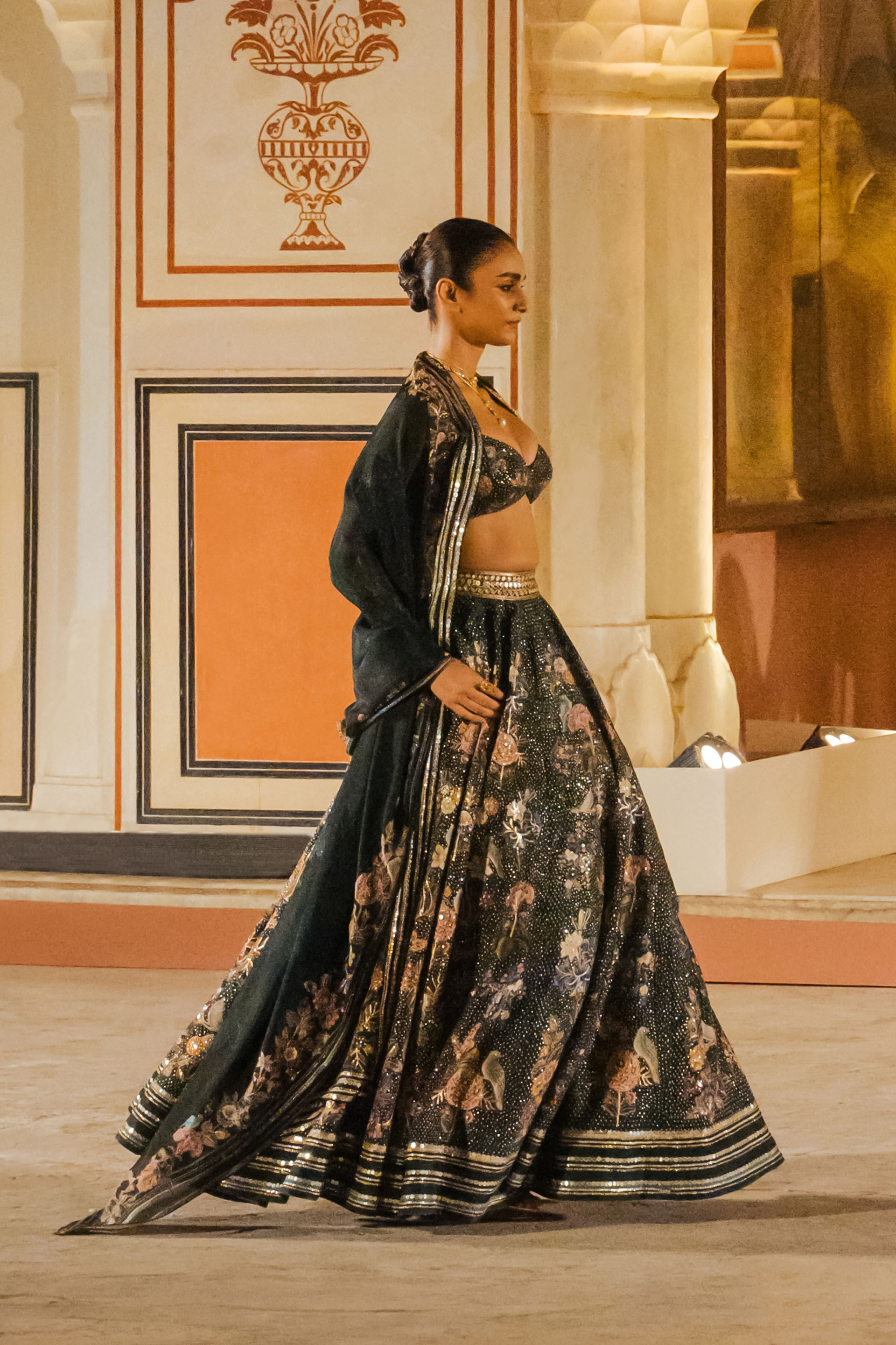 Whisper Of The Wildforest Lehenga Set - Green, Green, image 7