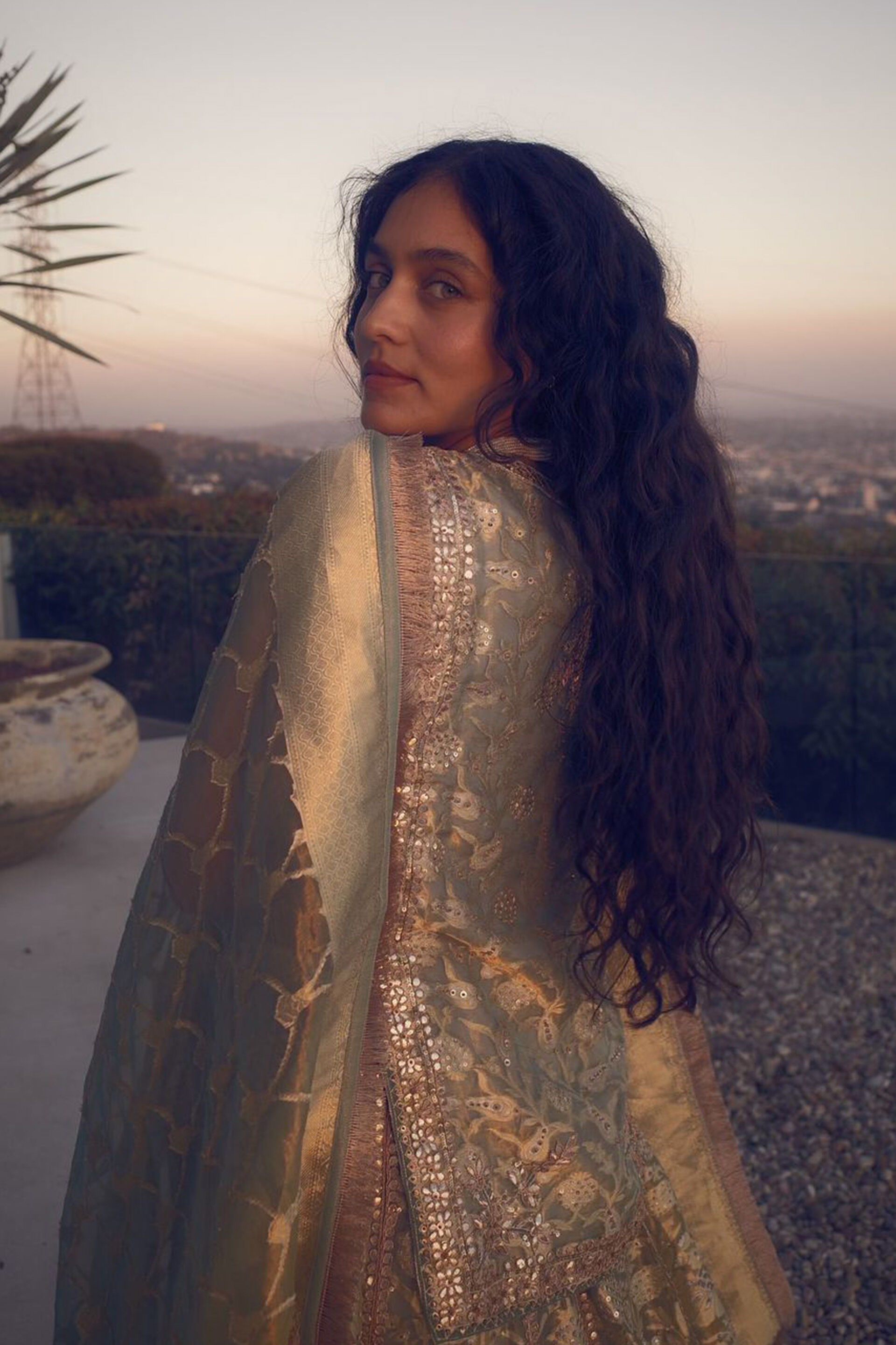 Vajasi Handwoven Benarasi Silk Lehenga Set - Aqua, , image 2