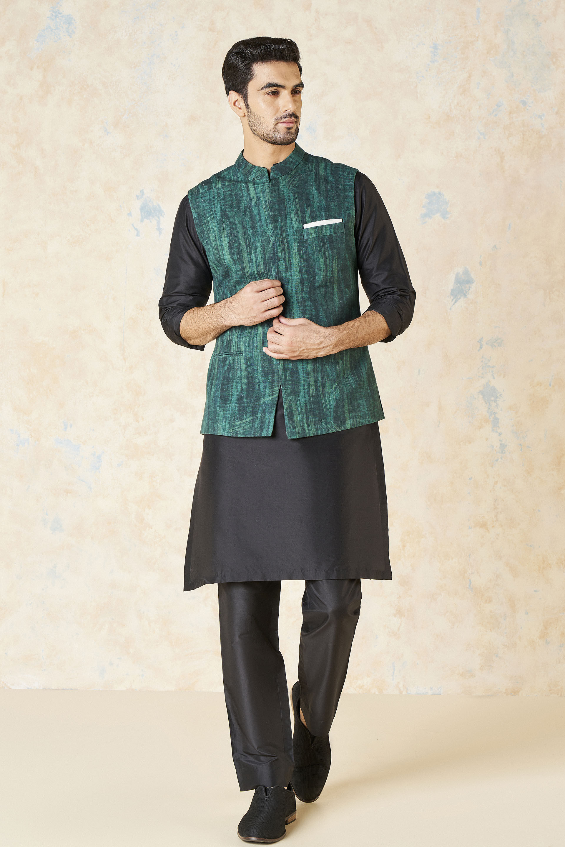 Adhrit Nehru Jacket - Green