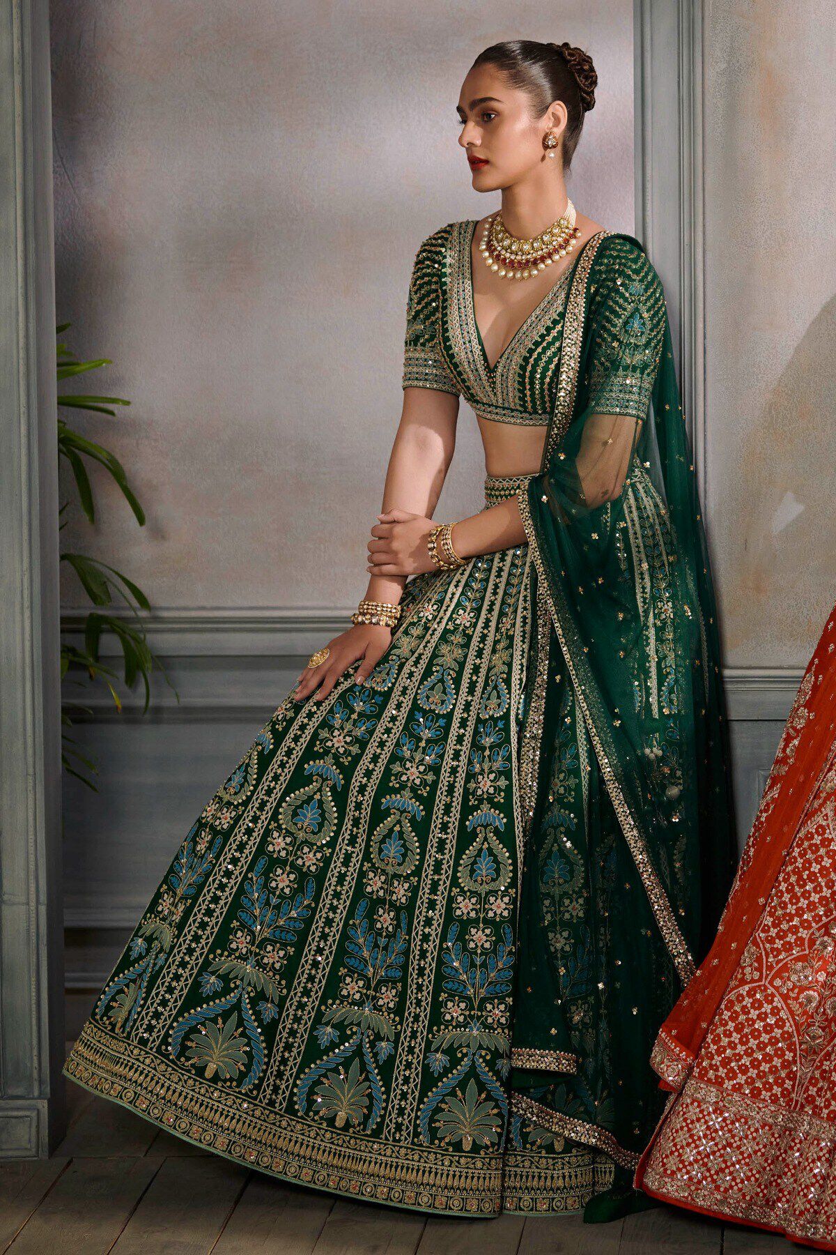 3 - Rooma Lehenga Set &ndash; Green, image 3