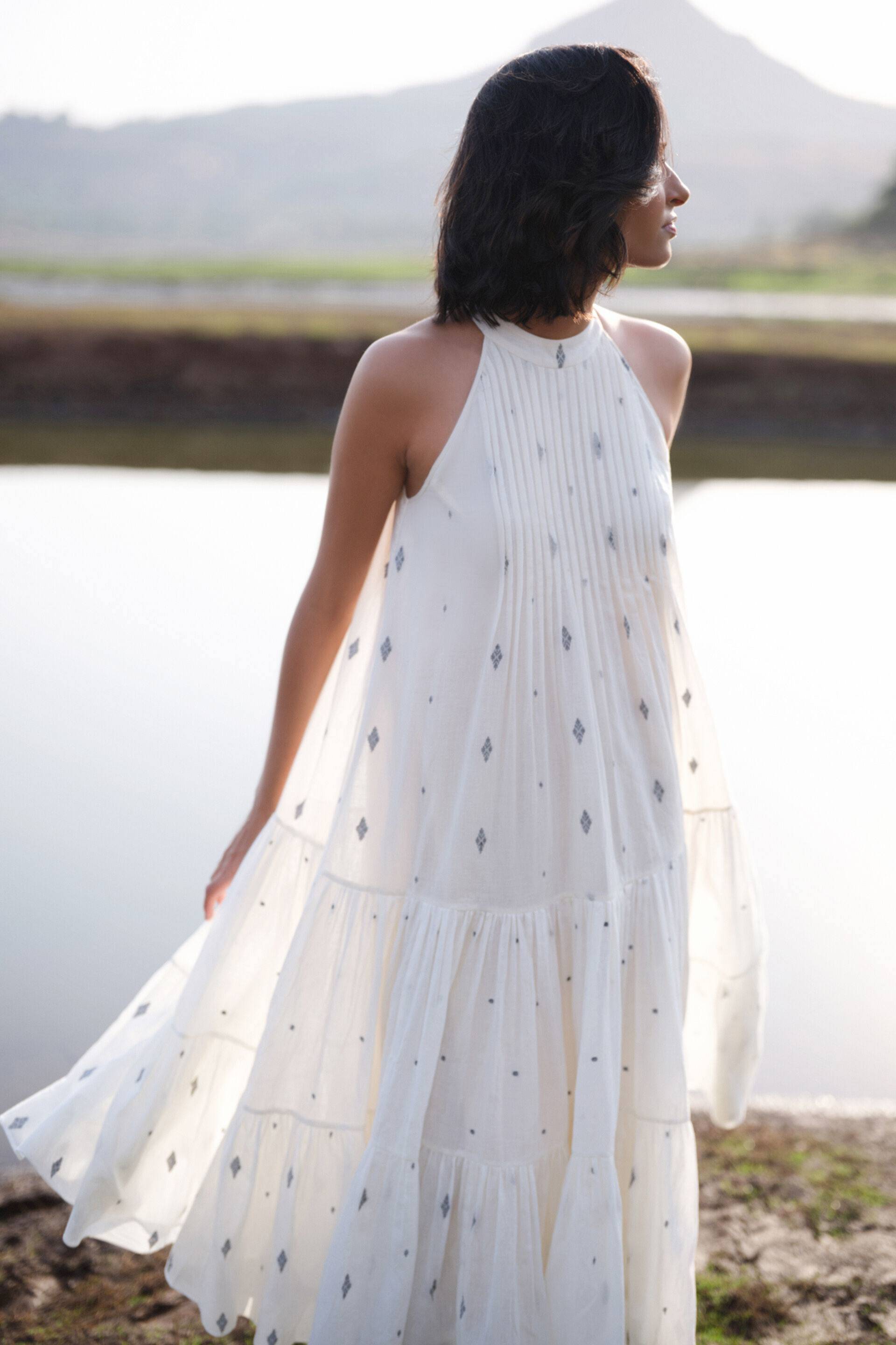 Airoso Handwoven Jamdani Dress - Ivory, Ivory, image 4