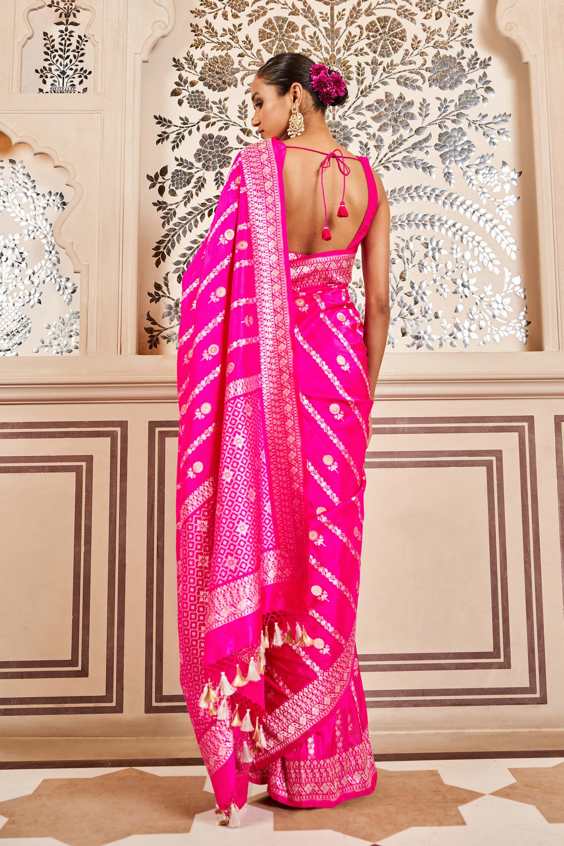Sravya Benarasi Saree - Pink, Pink, image 3
