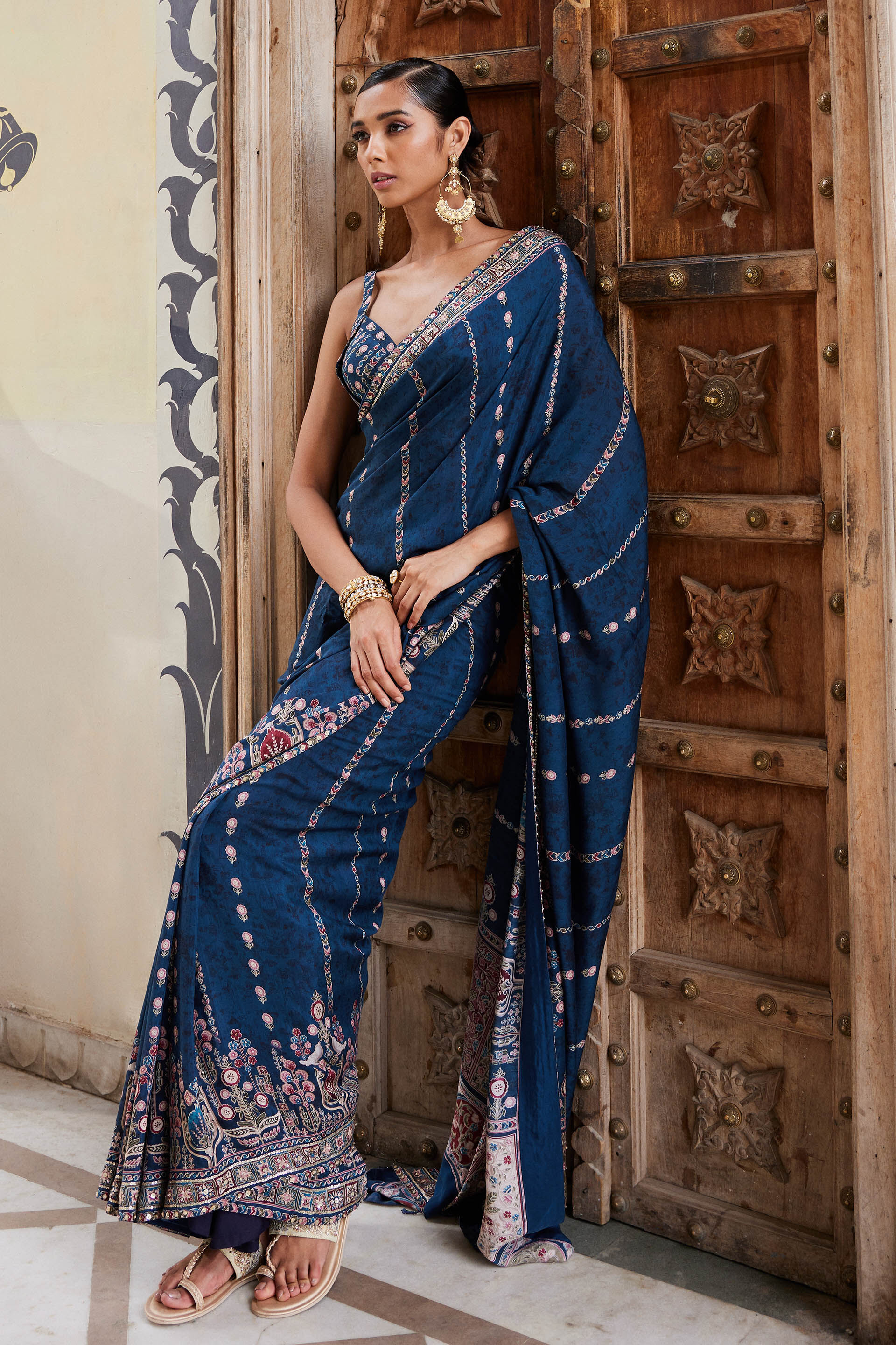 Nuris Saree, Blue, image 3