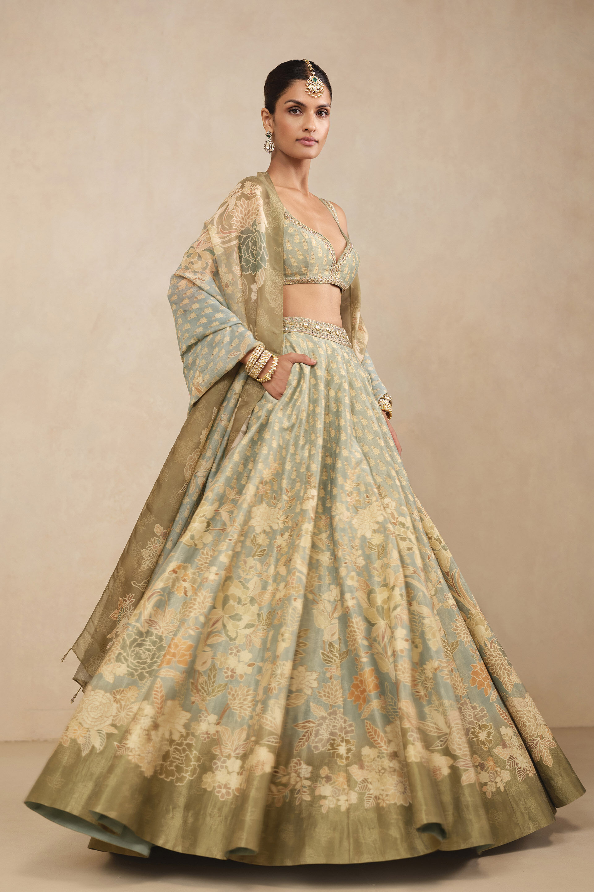 Noora Embroidered Lehenga Set - Blue, Blue, image 4