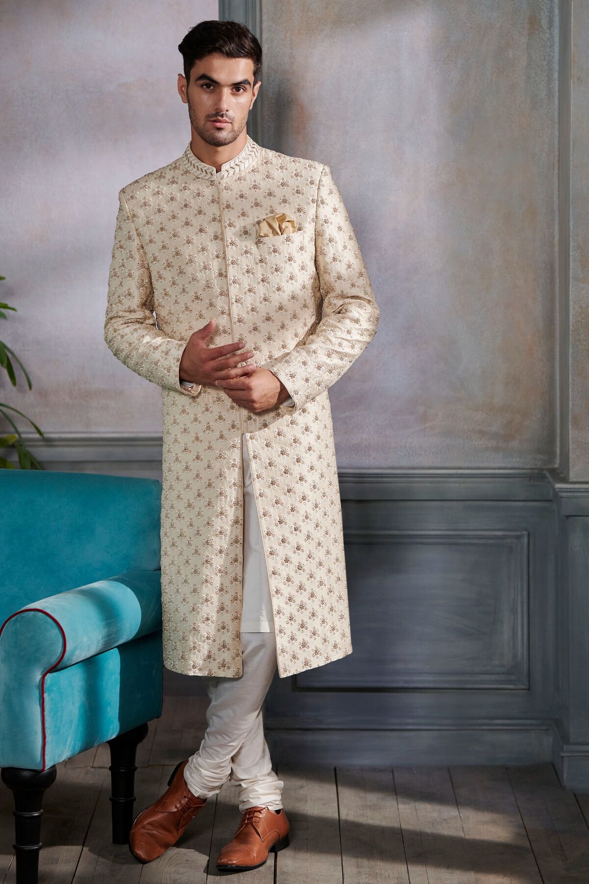 1 - Lian Sherwani &ndash; Cream, image 1
