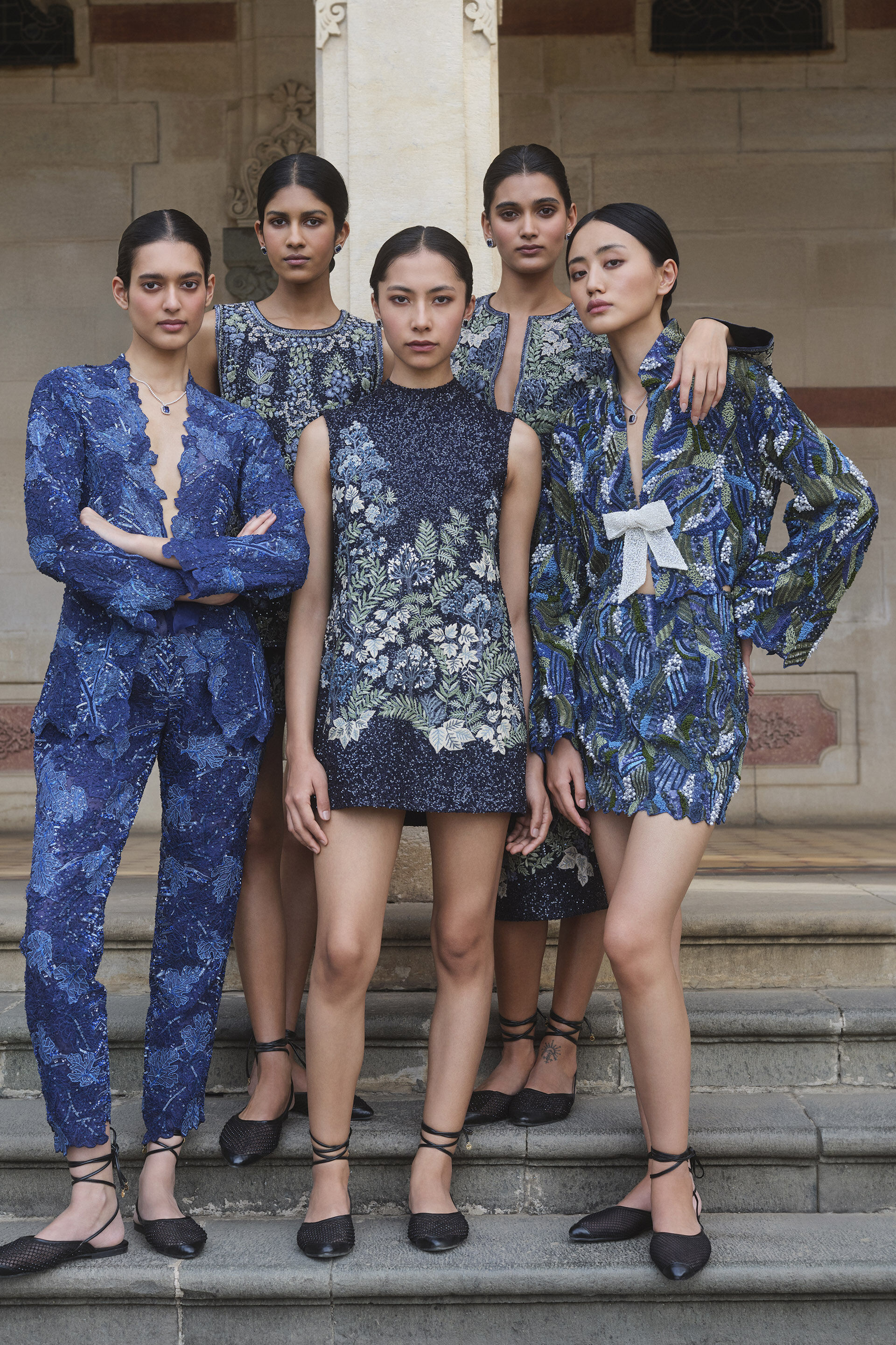 Luella Embroidered Silk Shift Dress - Navy, Navy, image 4