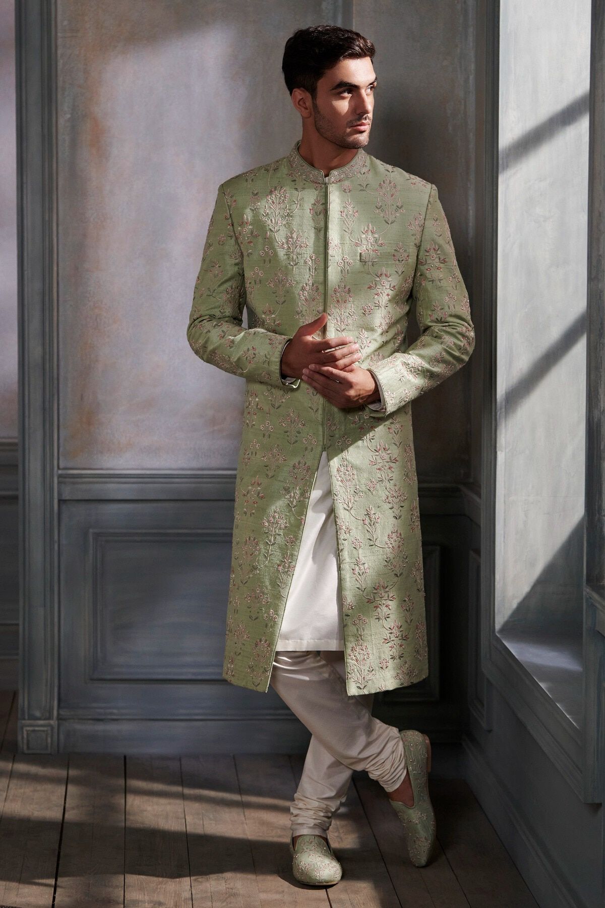 1 - Linay Sherwani &ndash; Sage Green, image 1