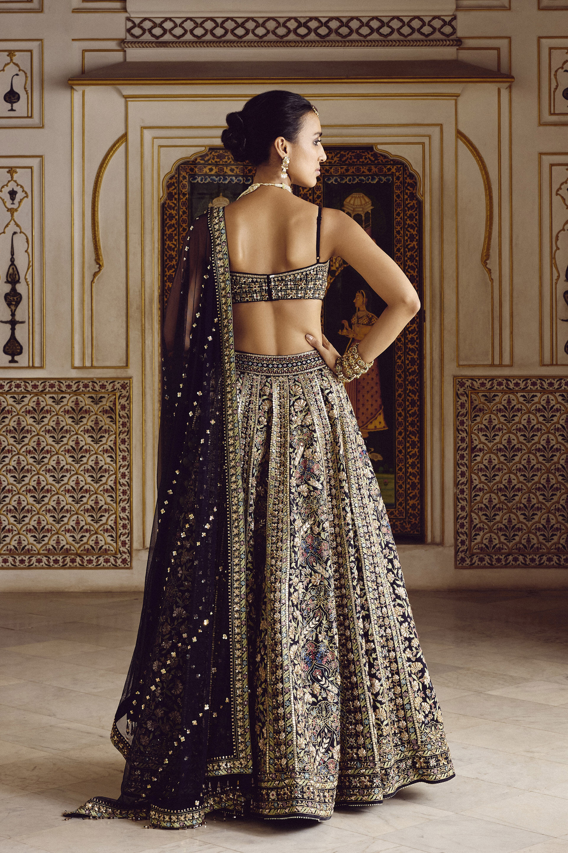 Elakshi Embroidered Silk Lehenga Set - Blue