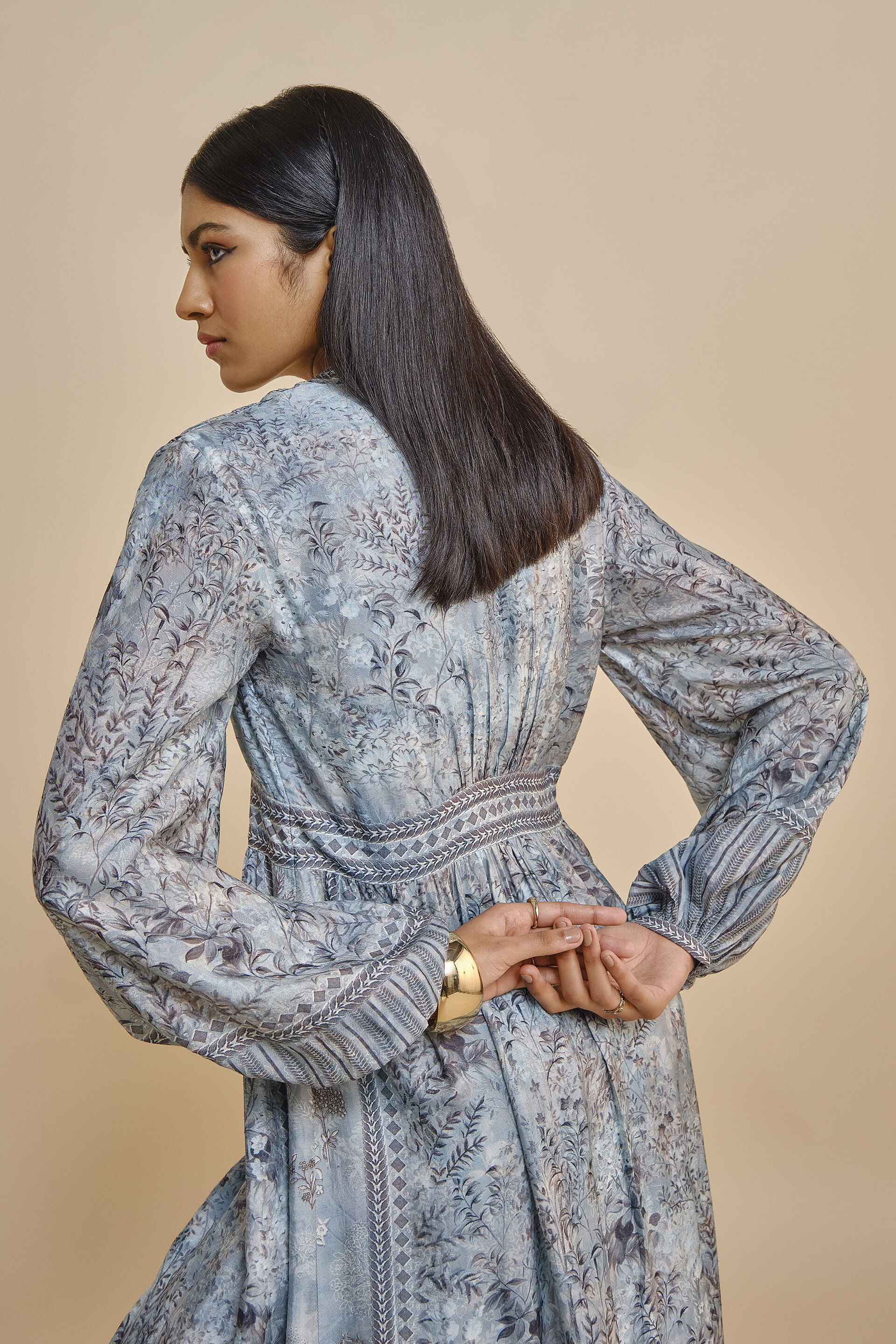 Irmak Silk Kaftan - Powder Blue, Powder Blue, image 4