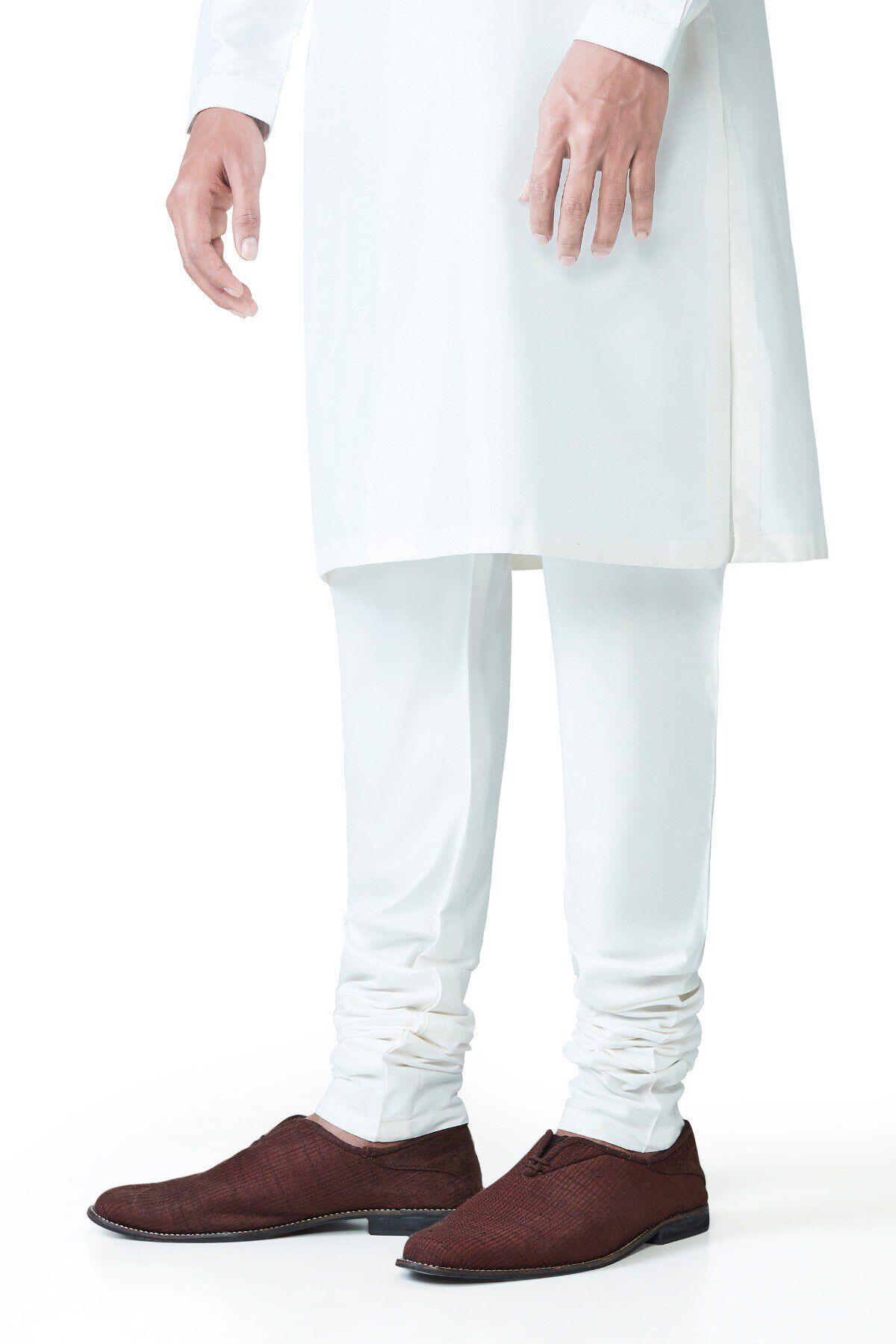 Off White Silk Churidar, Off White, image 3