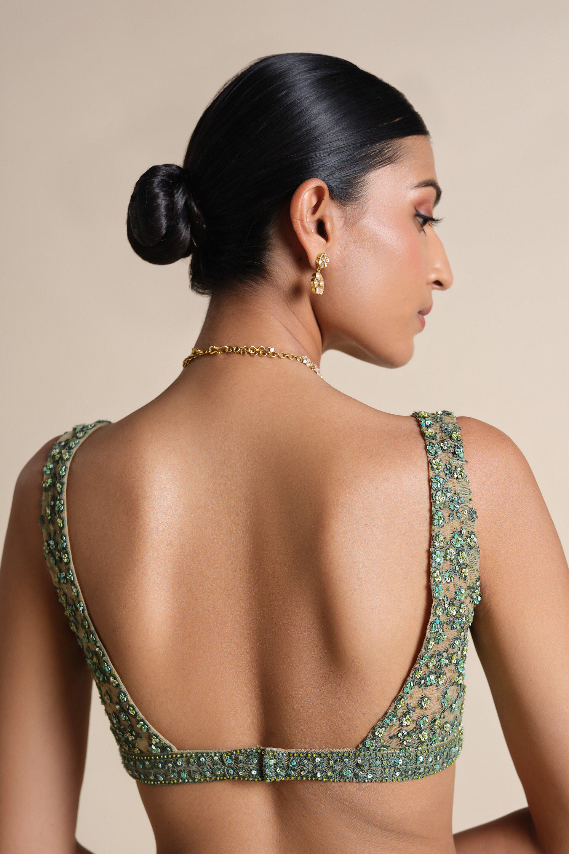 Grassland Embroidered Choli &ndash; Green