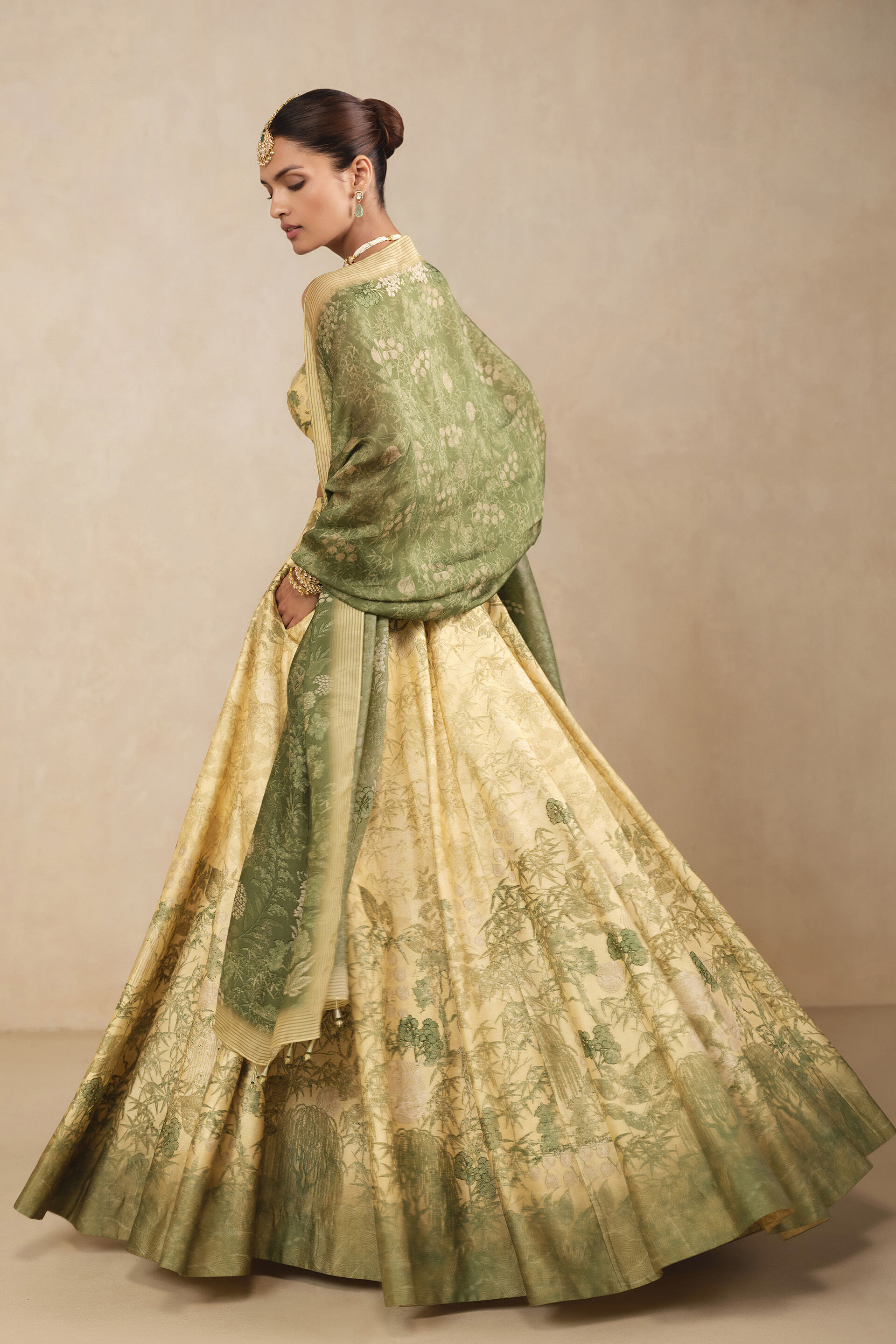 Suha Lehenga Set - Yellow, Yellow, image 4