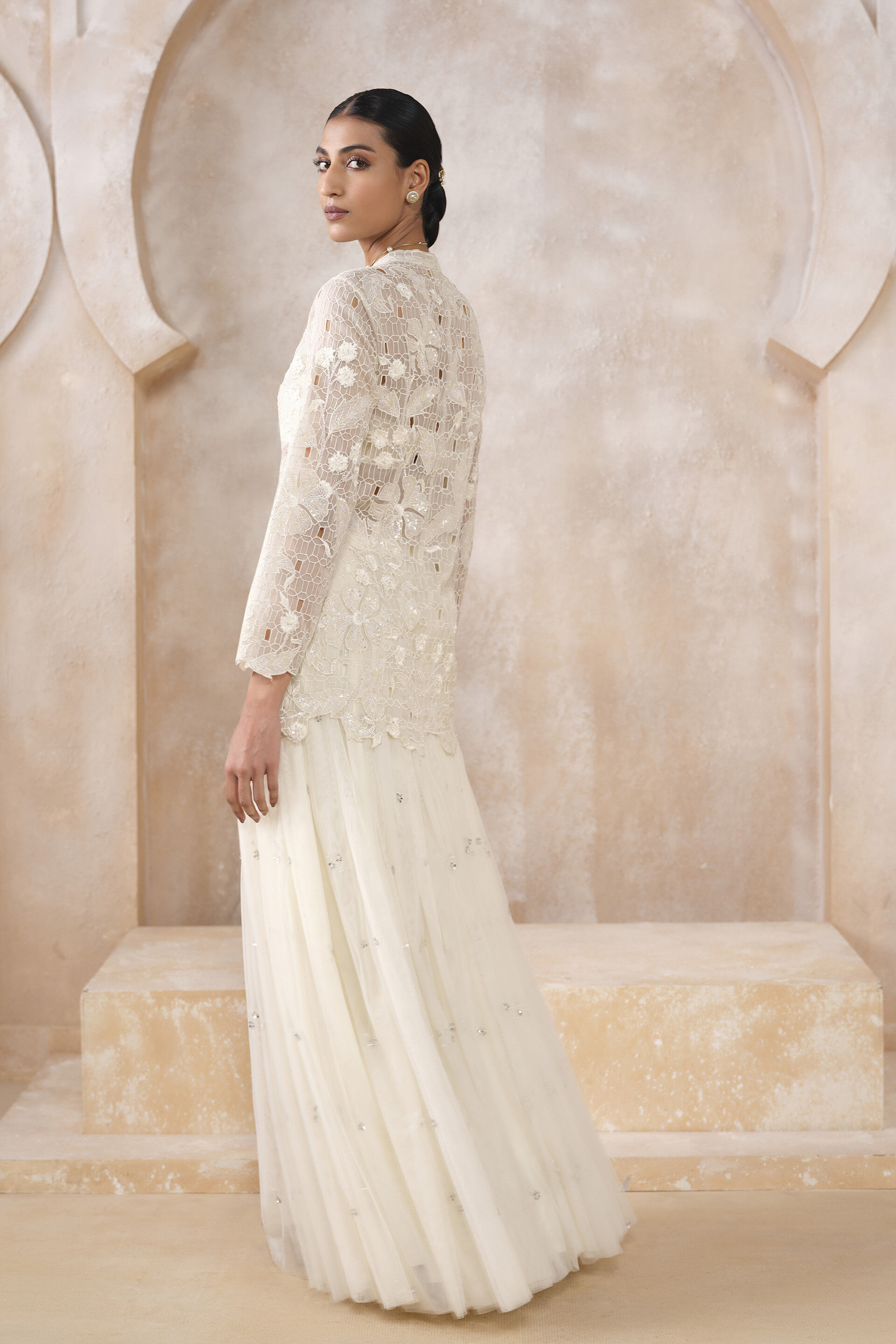 Freyja Applique Skirt Set - Ivory