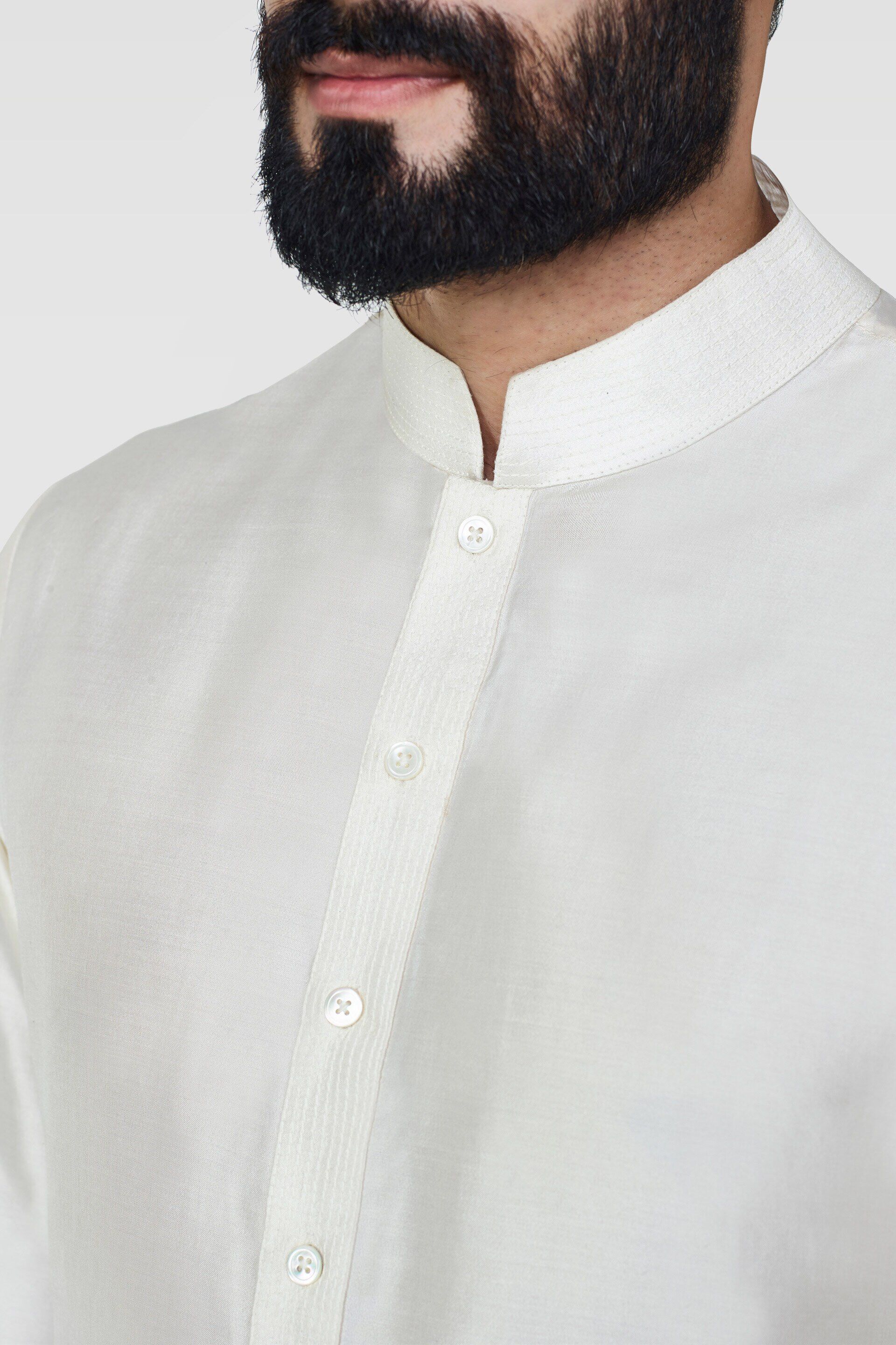 Premvat Kurta- Cream, Cream, image 3