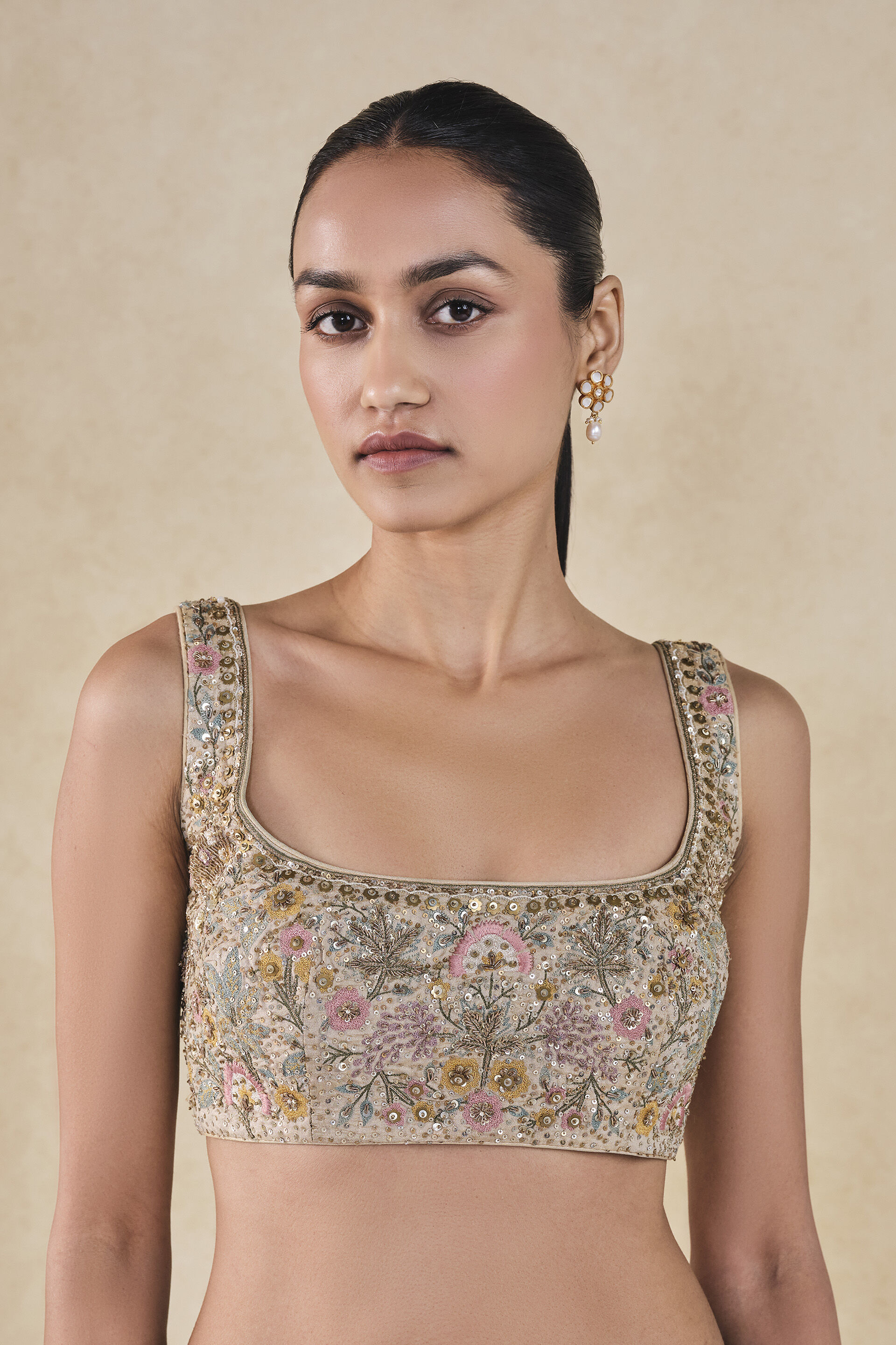 Suramya Embroidered Choli - Gold, Gold, image 1