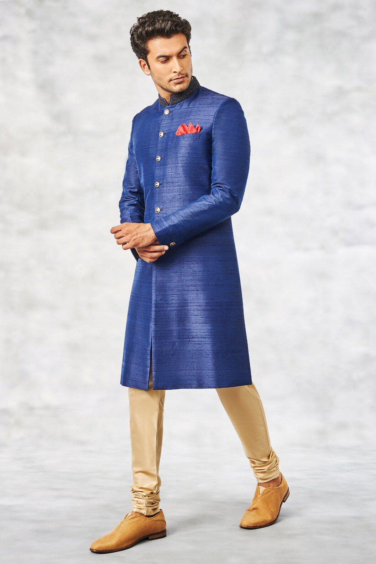 2 - Ejaz Sherwani - Navy Blue, image 2