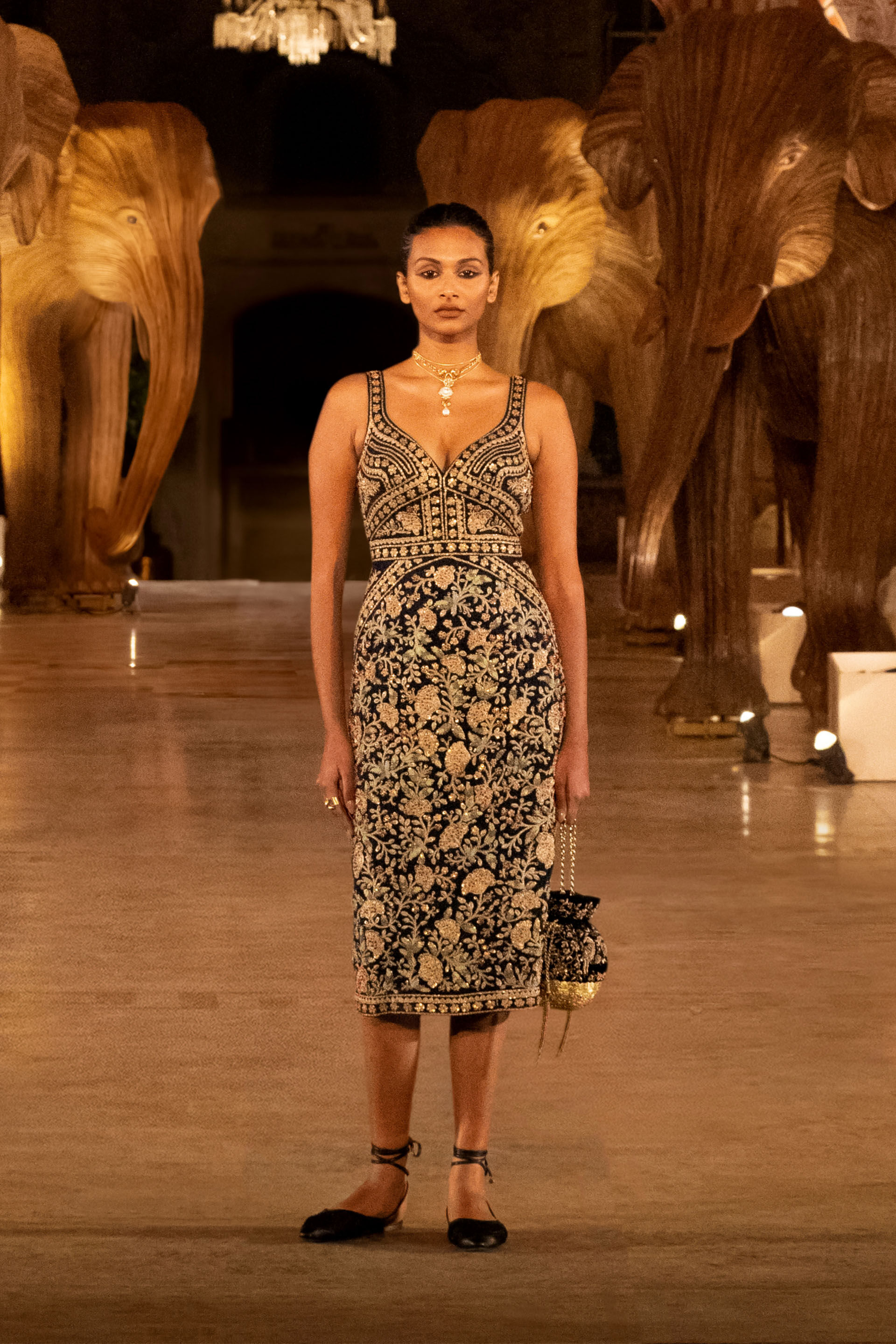 Wildforest Silk Zari Dress - Blue, Blue, image 6