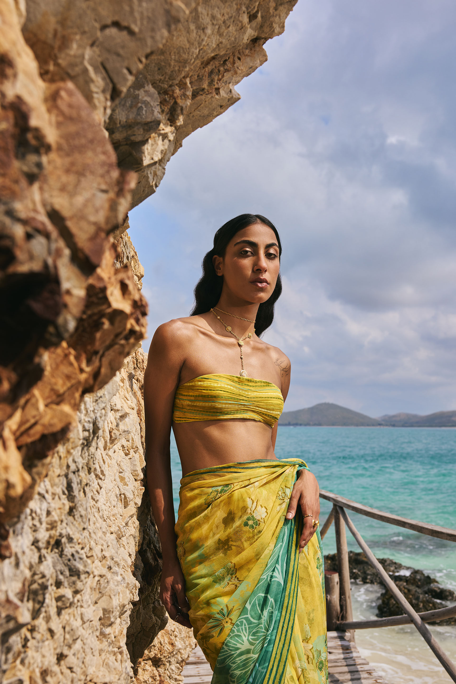 Ramone Chiffon Saree, Sage, image 12