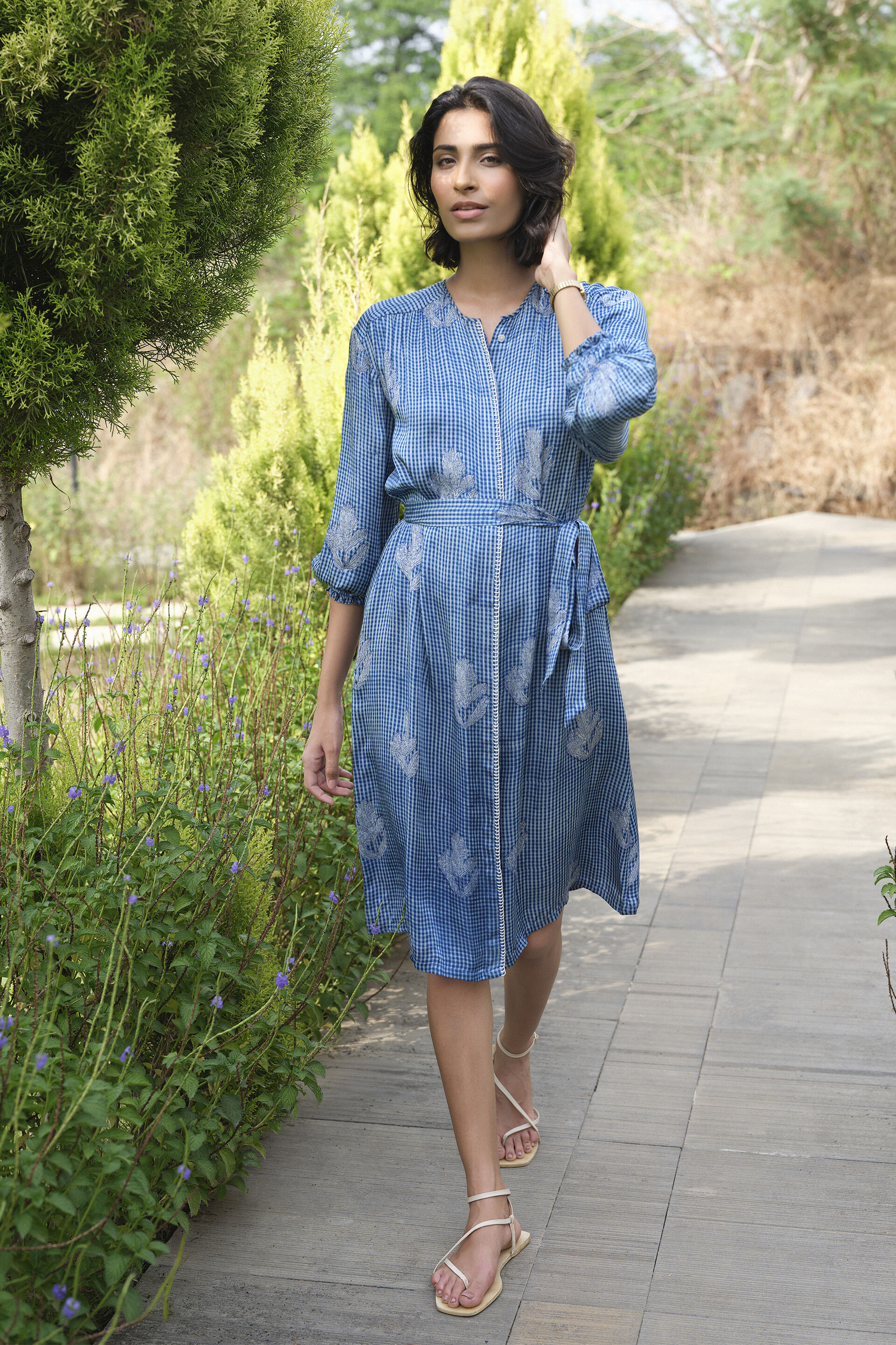 Flume Hand-block Printed Dress - Indigo
