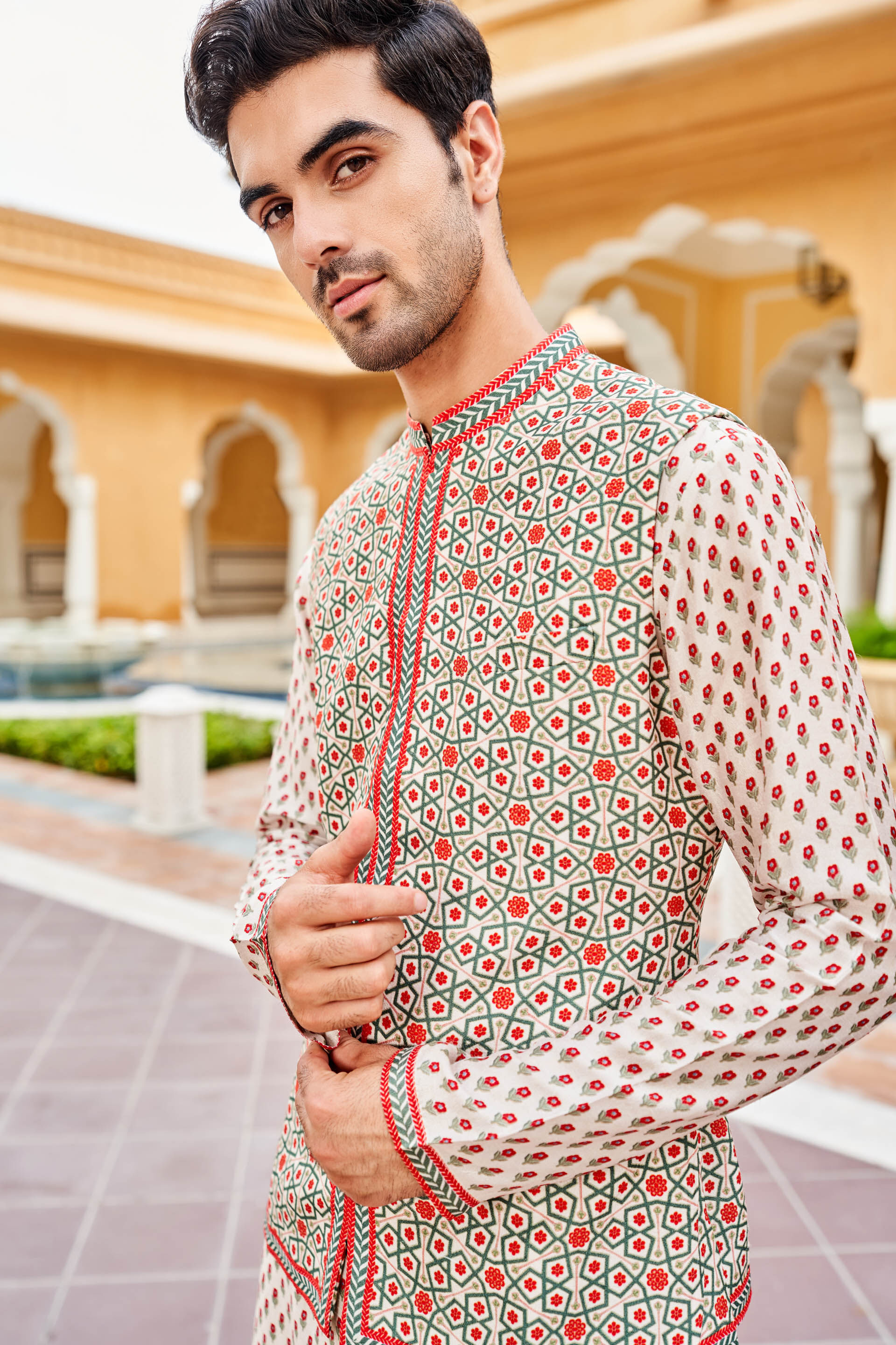 Chitaksh Nehru Jacket - Ivory, Ivory, image 4
