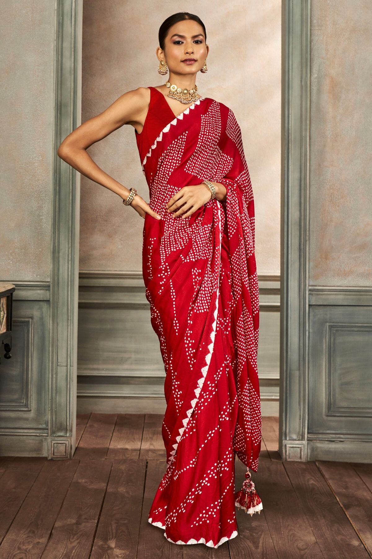 Bandhani Georgette Sarees: Buy Latest Designs Online | Utsav Fashion