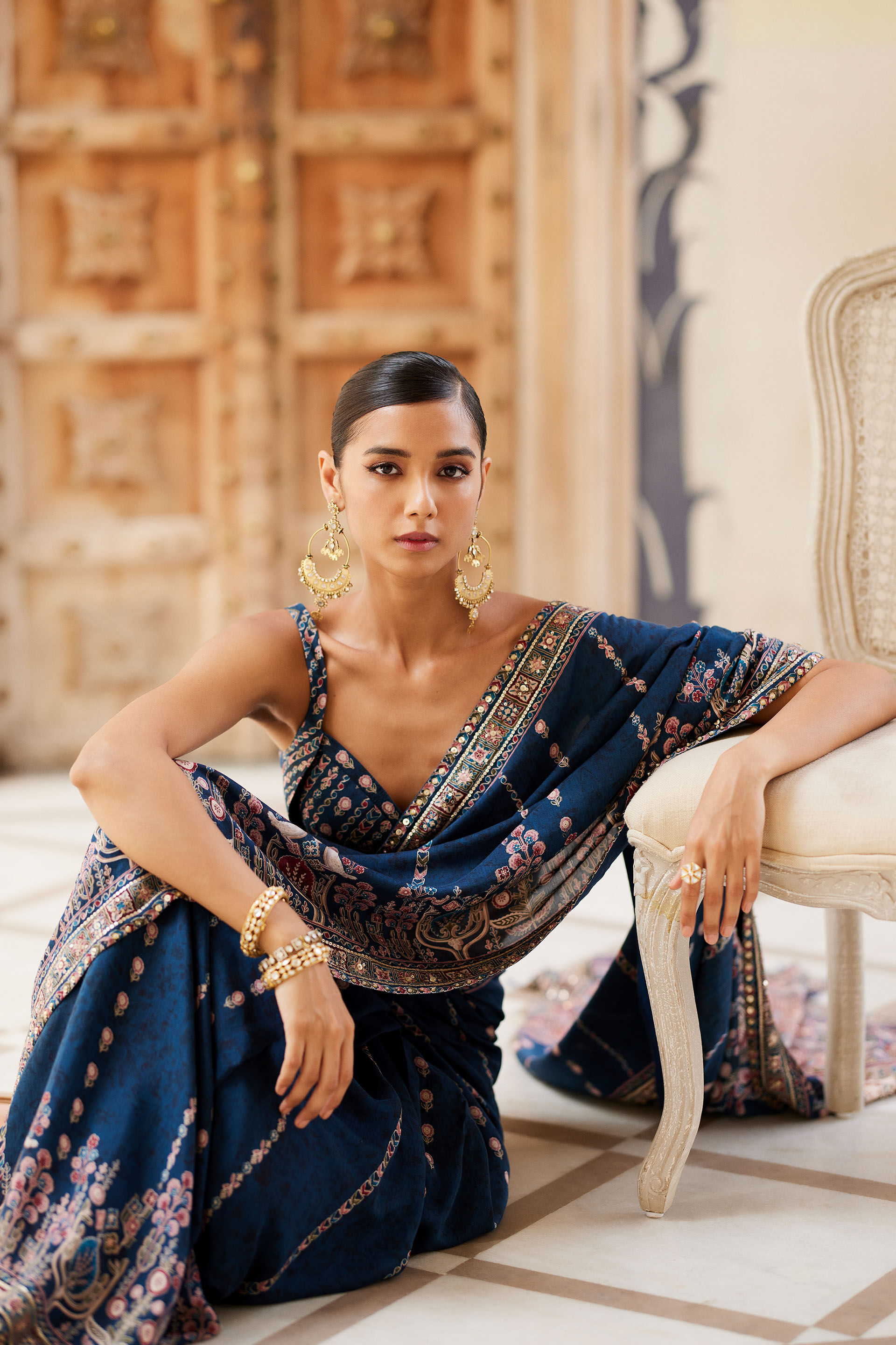 Nuris Saree, Blue, image 11