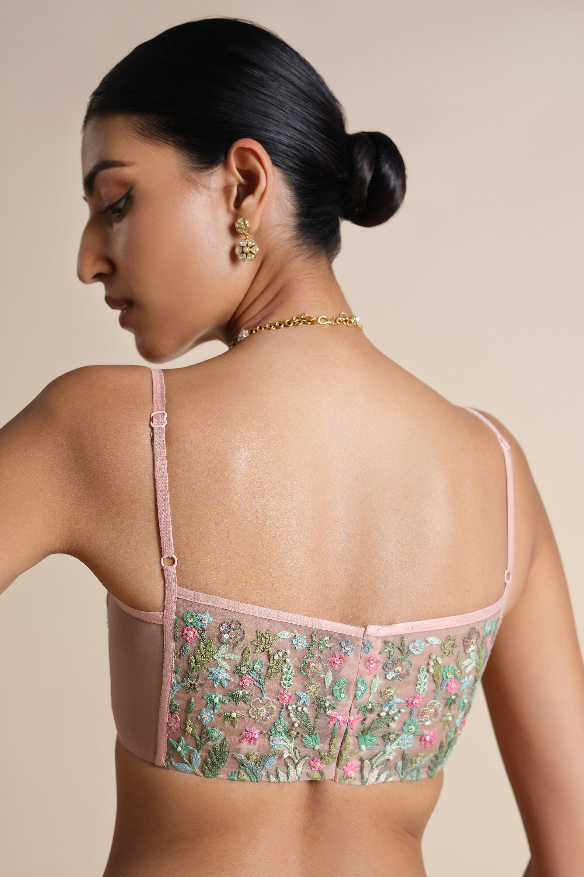Bluma Embroidered Silk Choli - Blush, Blush, image 2