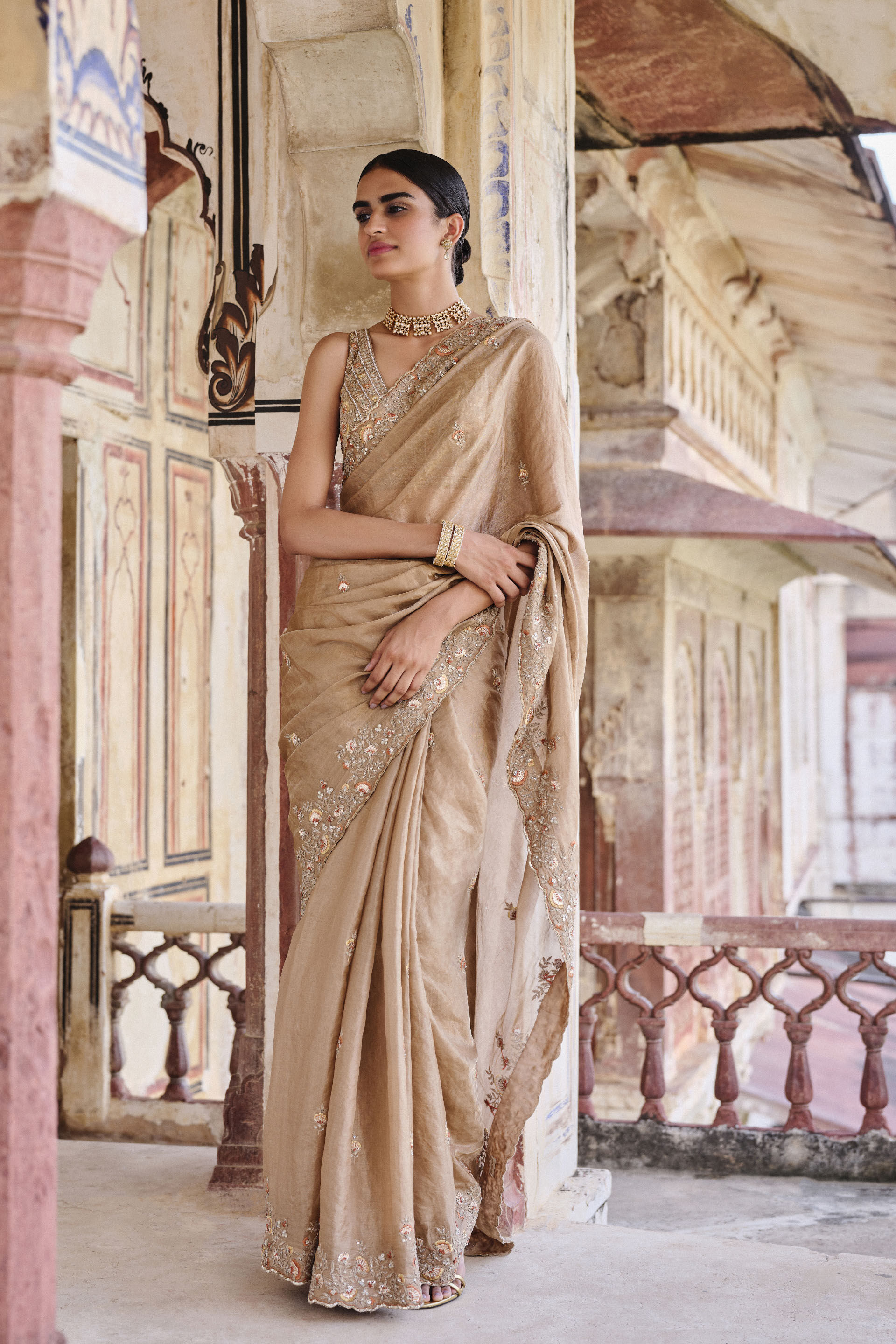 Zohura Silk Saree - Bronze, Bronze, image 1