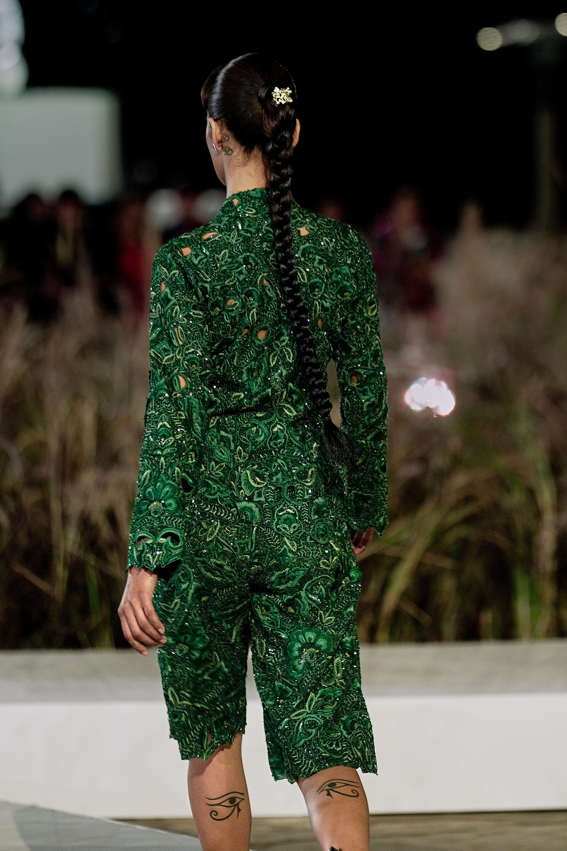 Rainfern Embroidered Applique Co-ord - Green